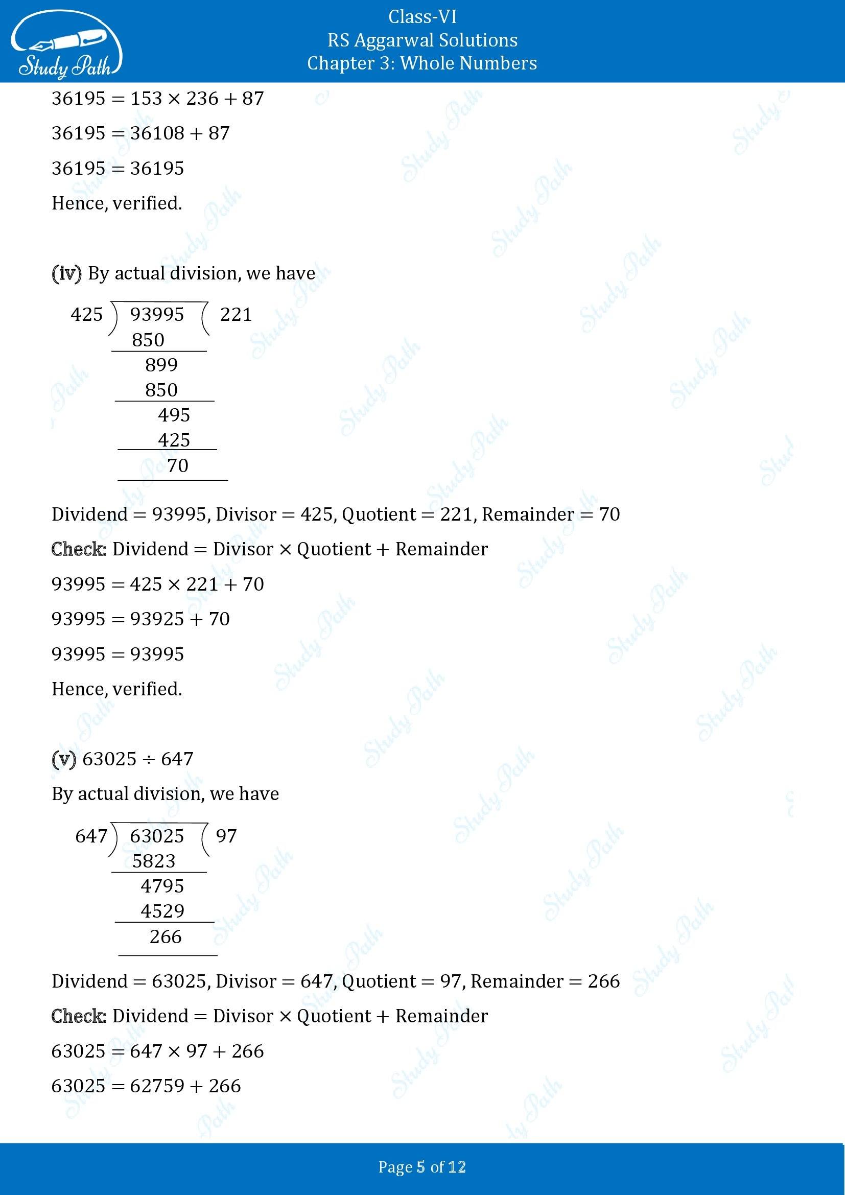 RS Aggarwal Solutions Class 6 Chapter 3 Whole Numbers Exercise 3E 00005