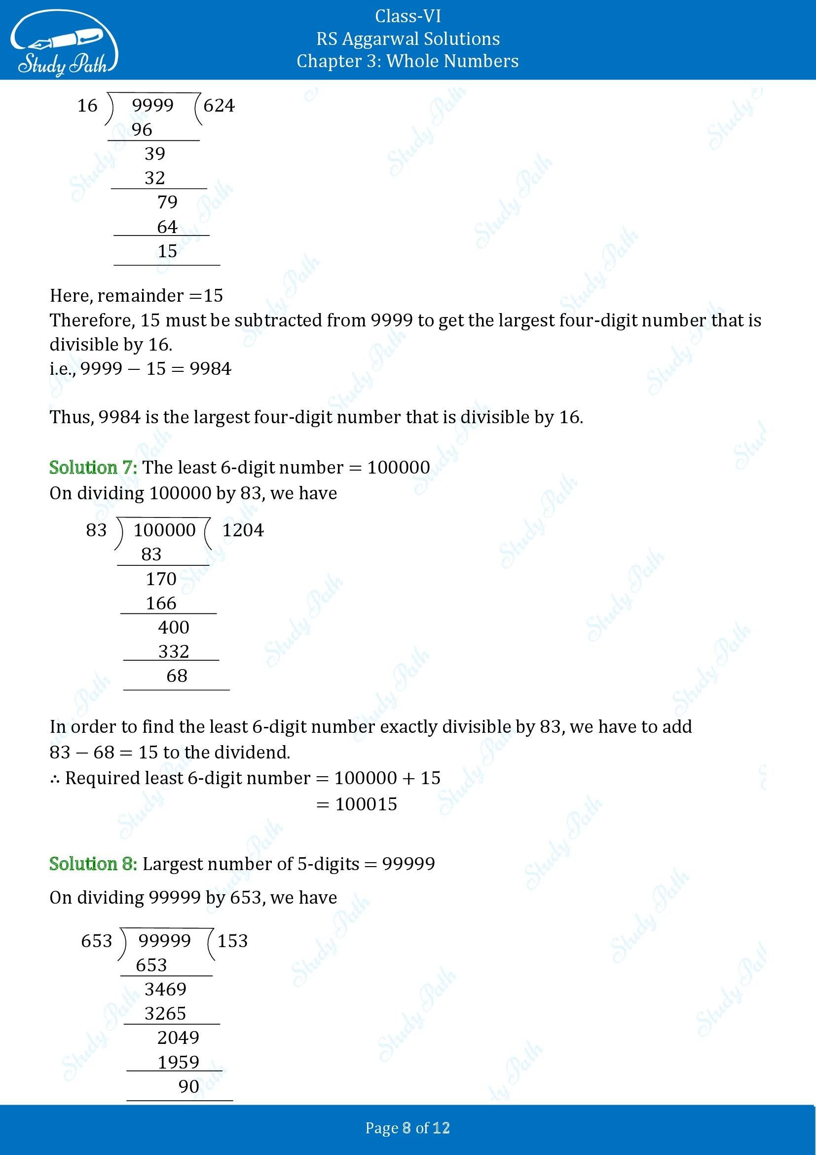 RS Aggarwal Solutions Class 6 Chapter 3 Whole Numbers Exercise 3E 00008