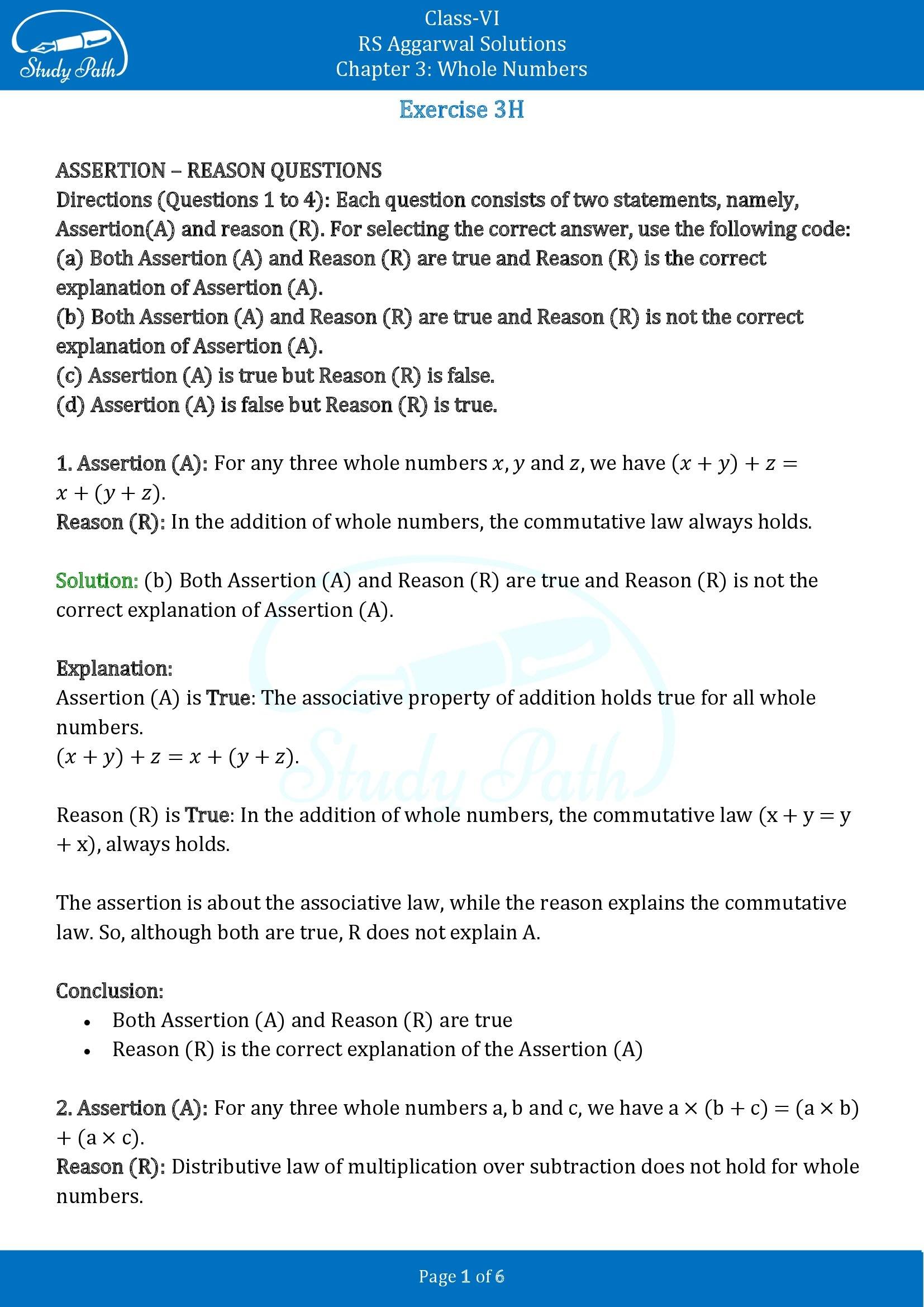 RS Aggarwal Solutions Class 6 Chapter 3 Whole Numbers Exercise 3H 00001