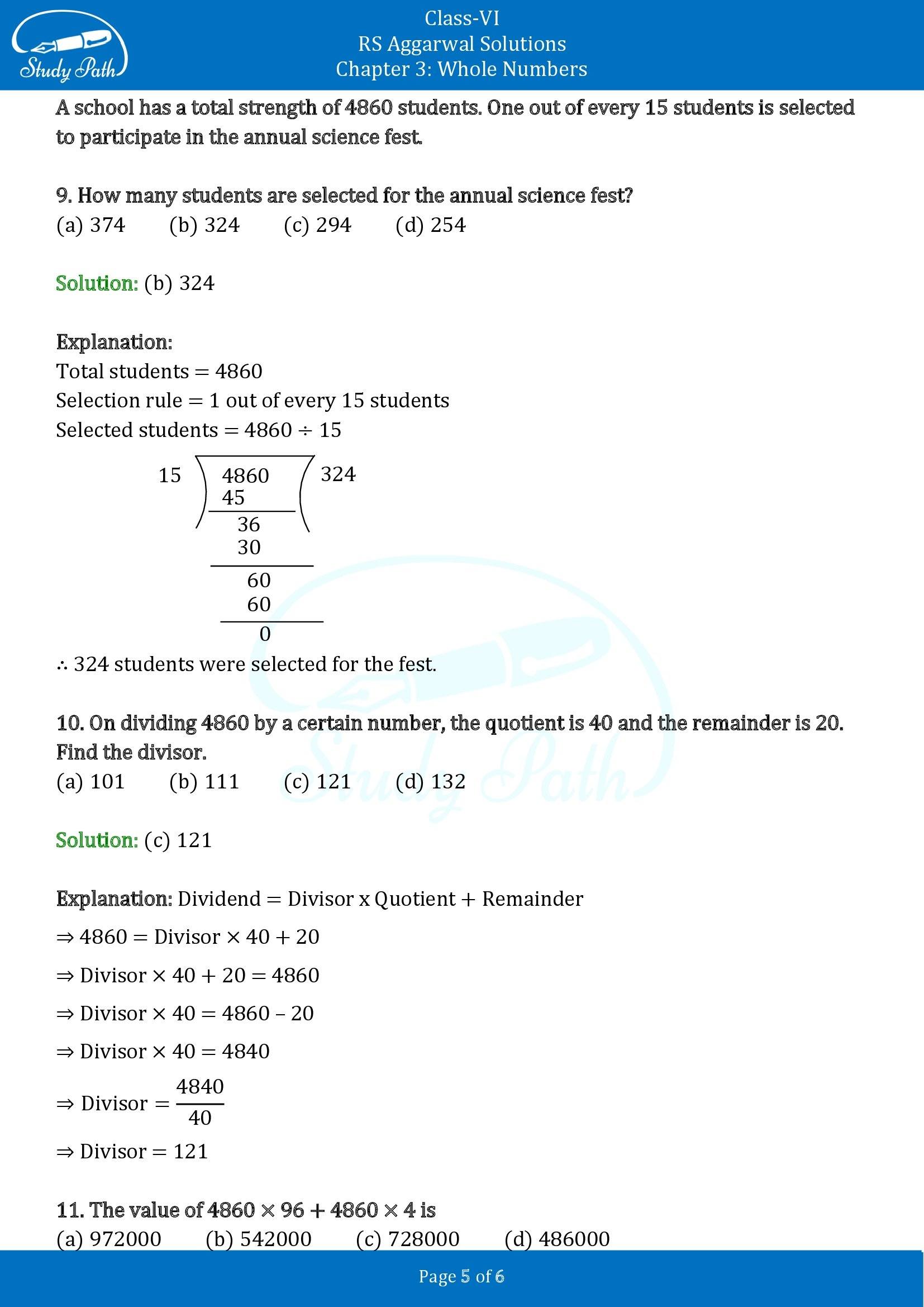 RS Aggarwal Solutions Class 6 Chapter 3 Whole Numbers Exercise 3H 00005