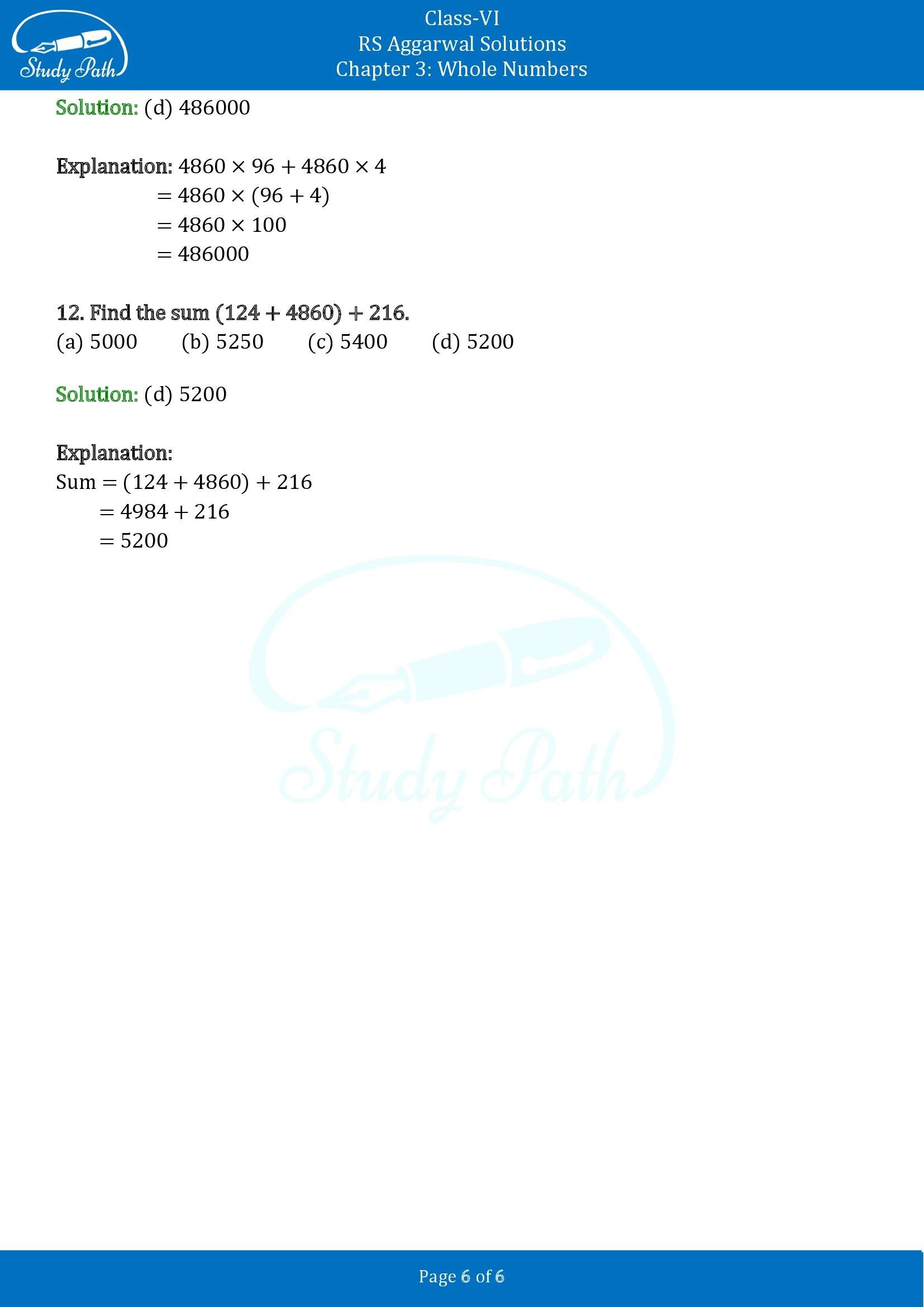 RS Aggarwal Solutions Class 6 Chapter 3 Whole Numbers Exercise 3H 00006