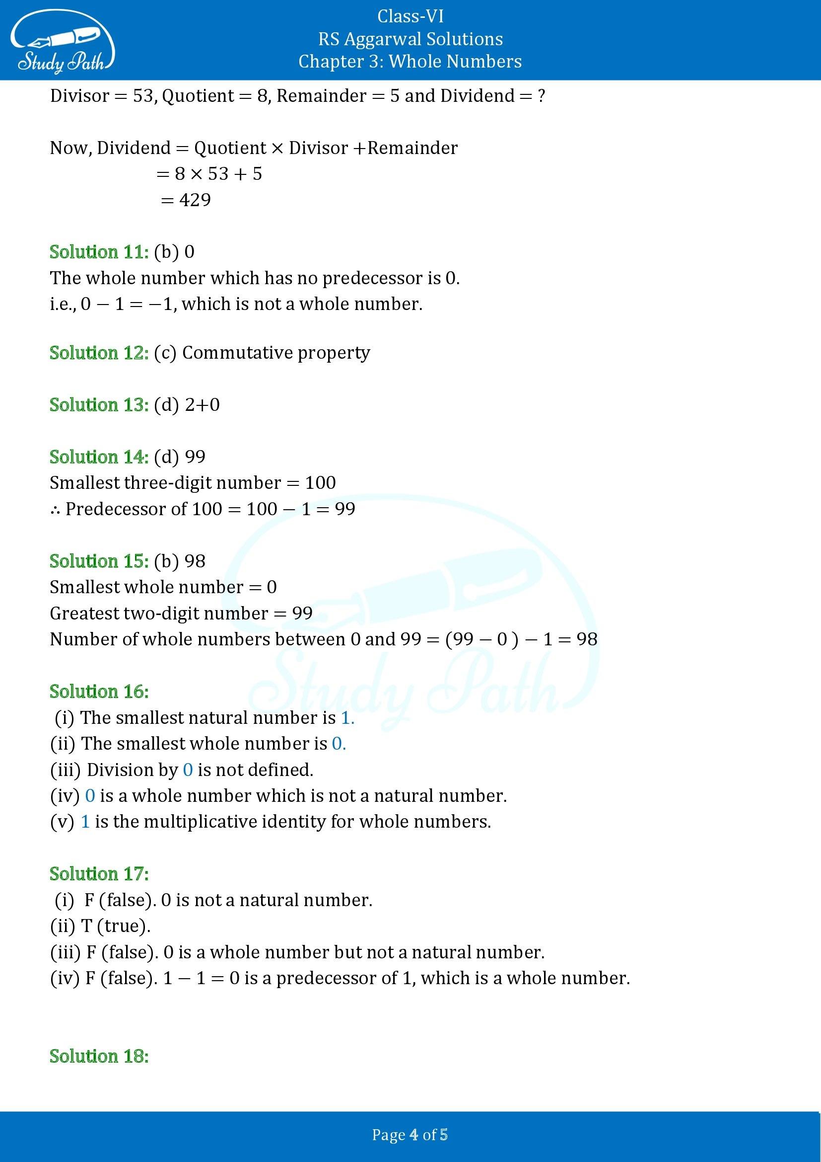 RS Aggarwal Solutions Class 6 Chapter 3 Whole Numbers Test Paper 00004