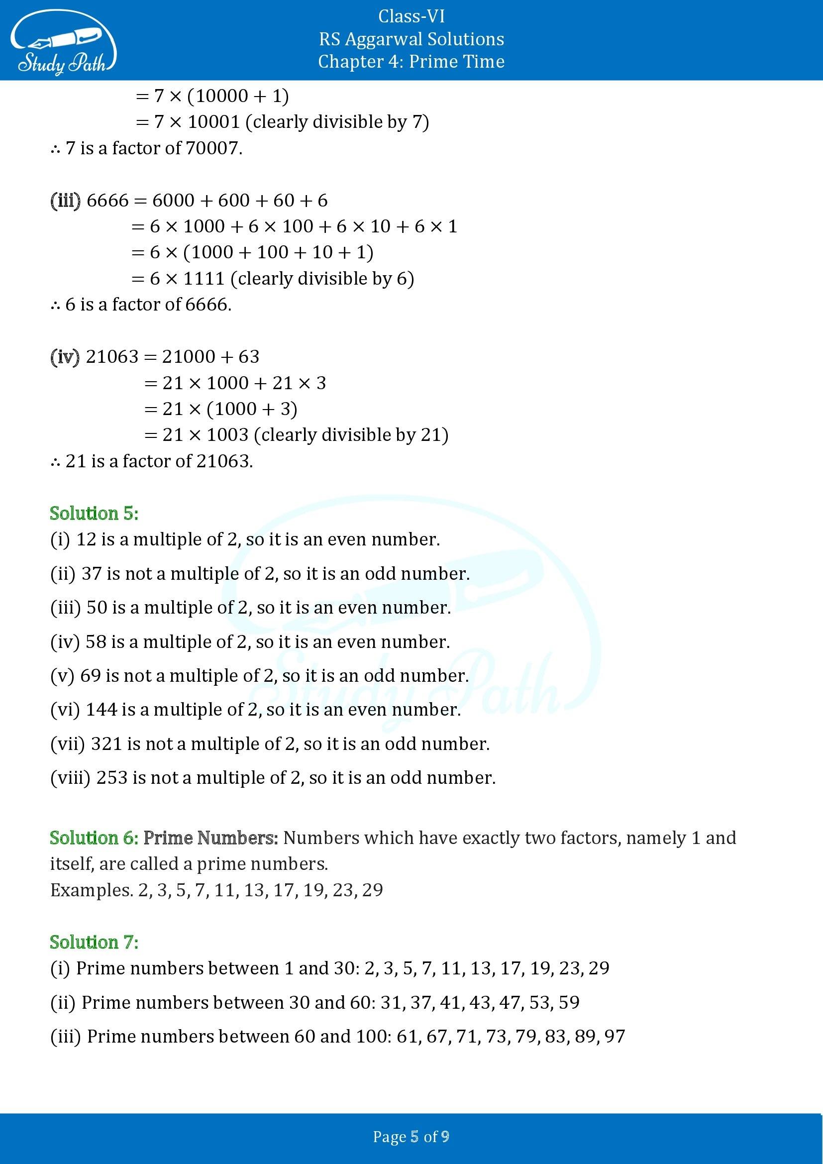 RS Aggarwal Solutions Class 6 Chapter 4 Prime Time Exercise 4A 00005