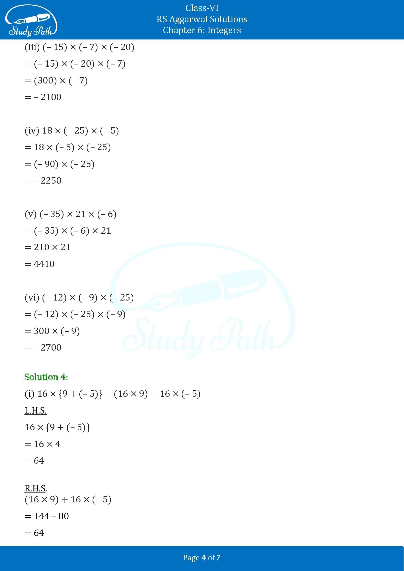 RS Aggarwal Solutions Class 6 Chapter 6 Integers Exercise 6D 00004