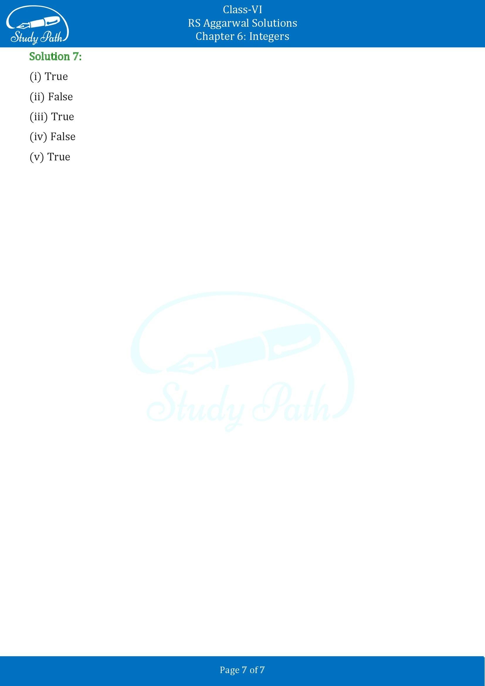 RS Aggarwal Solutions Class 6 Chapter 6 Integers Exercise 6D 00007