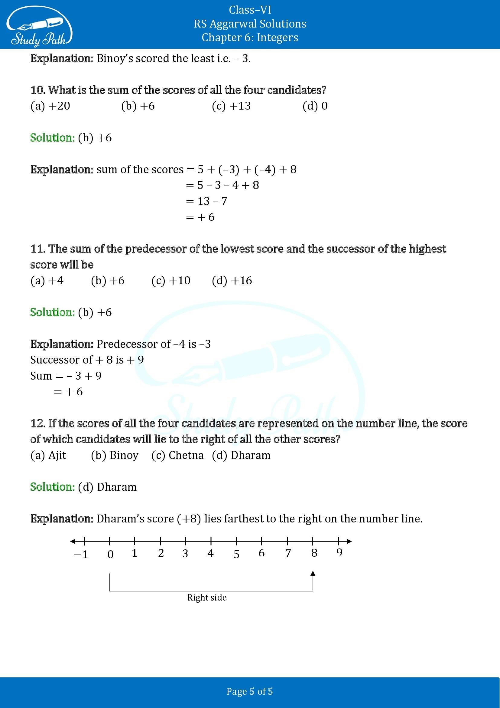 RS Aggarwal Solutions Class 6 Chapter 6 Integers Exercise 6G 00005