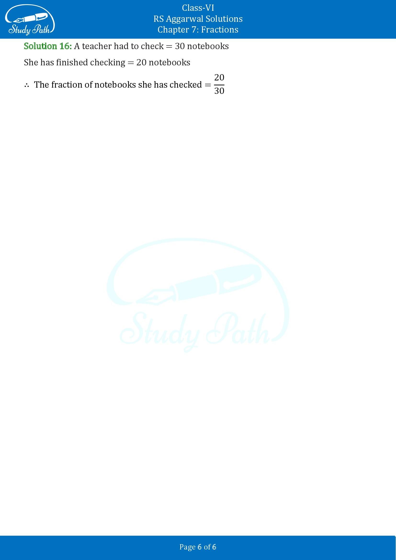 RS Aggarwal Solutions Class 6 Chapter 7 Fractions Exercise 7A 00006