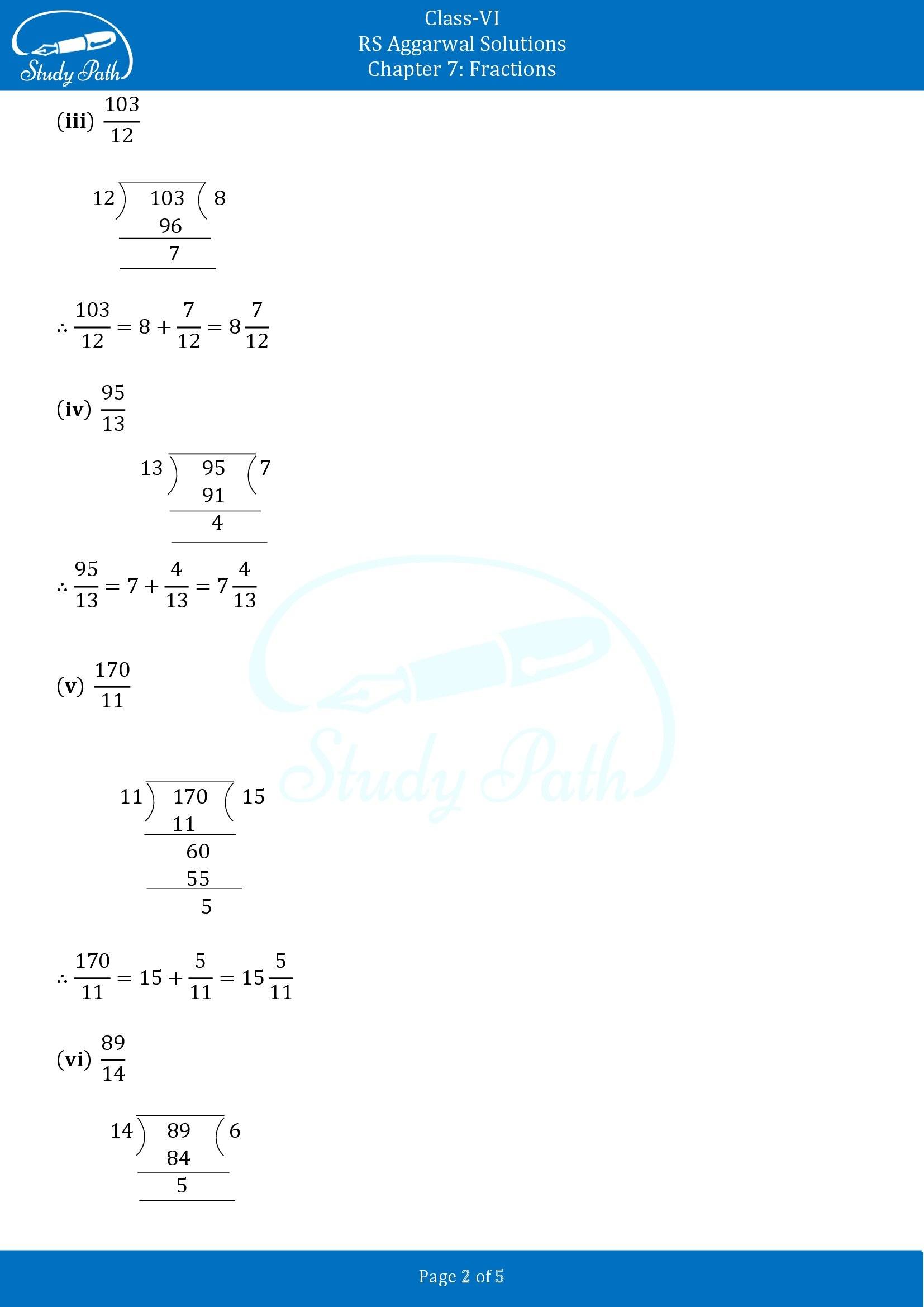 RS Aggarwal Solutions Class 6 Chapter 7 Fractions Exercise 7B 00002