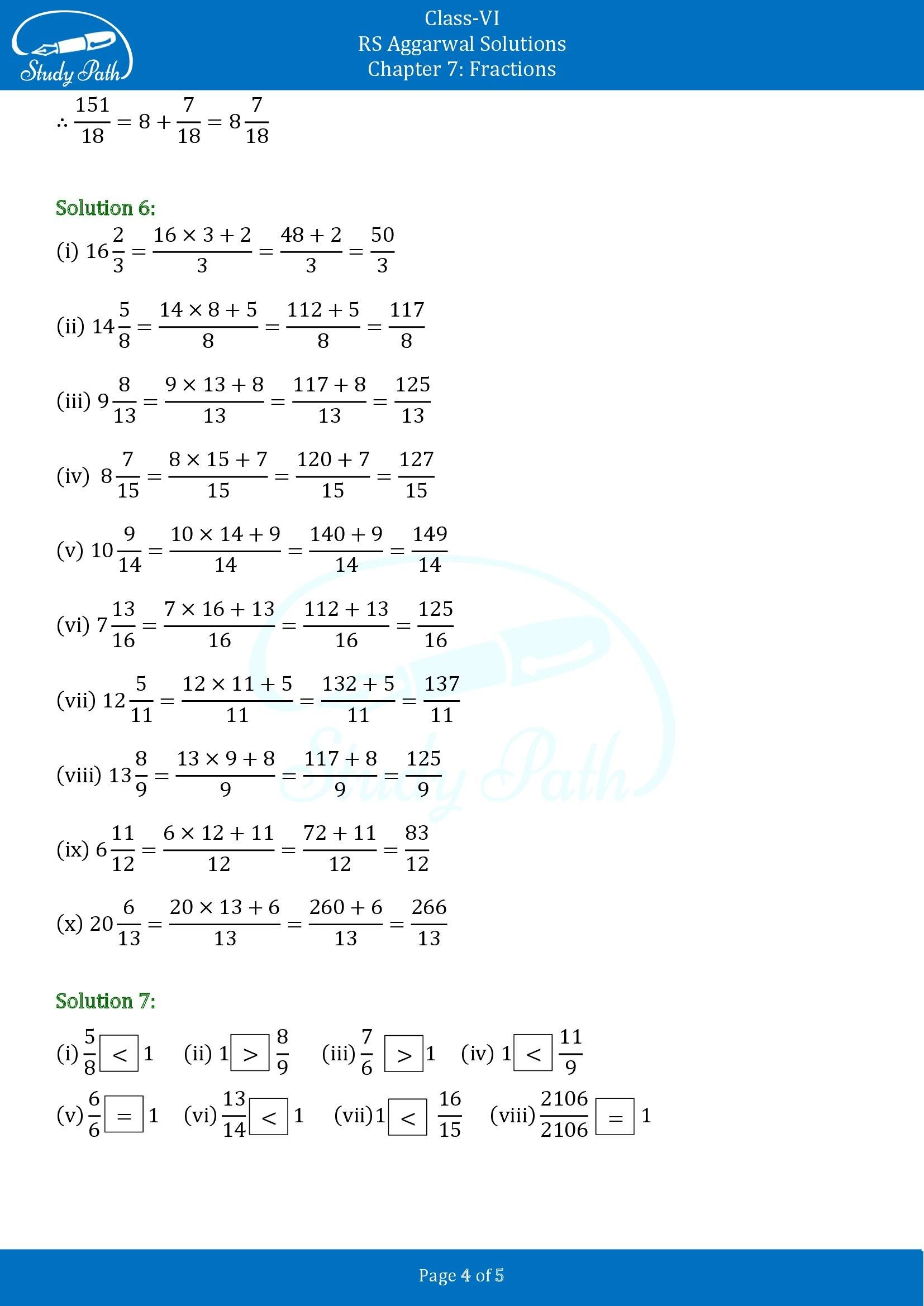 RS Aggarwal Solutions Class 6 Chapter 7 Fractions Exercise 7B 00004