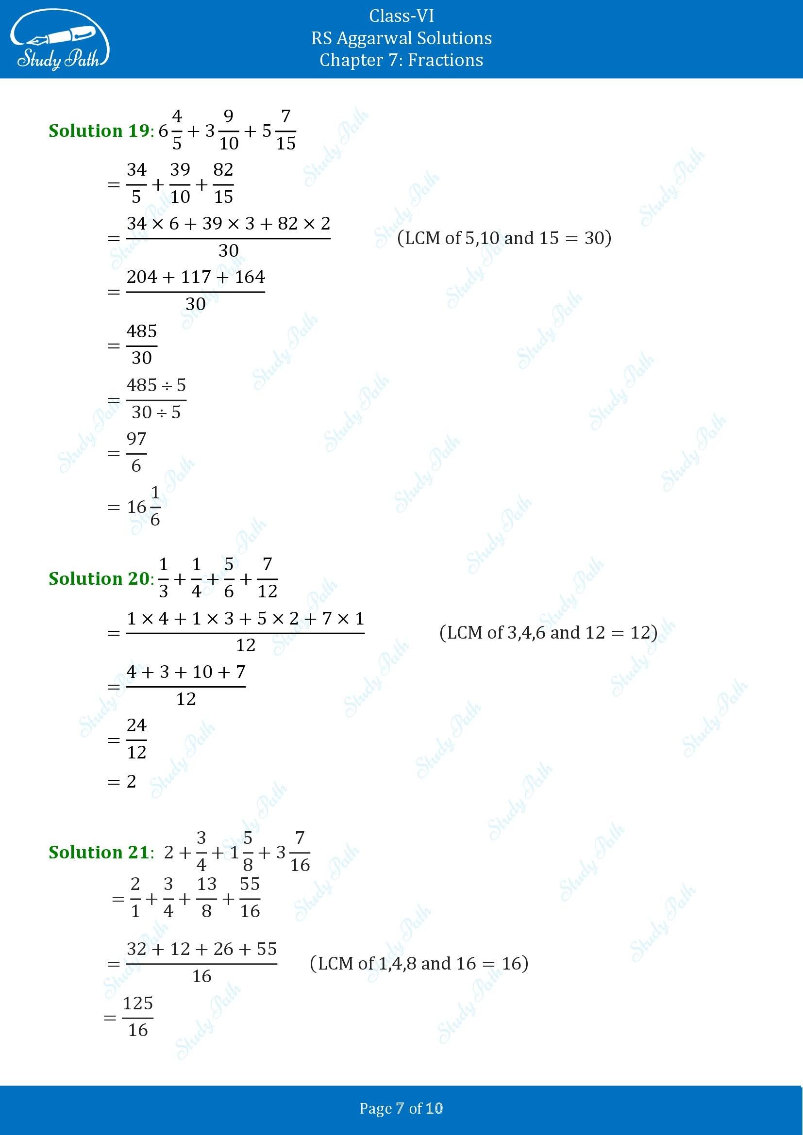 RS Aggarwal Solutions Class 6 Chapter 7 Fractions Exercise 7E 00007