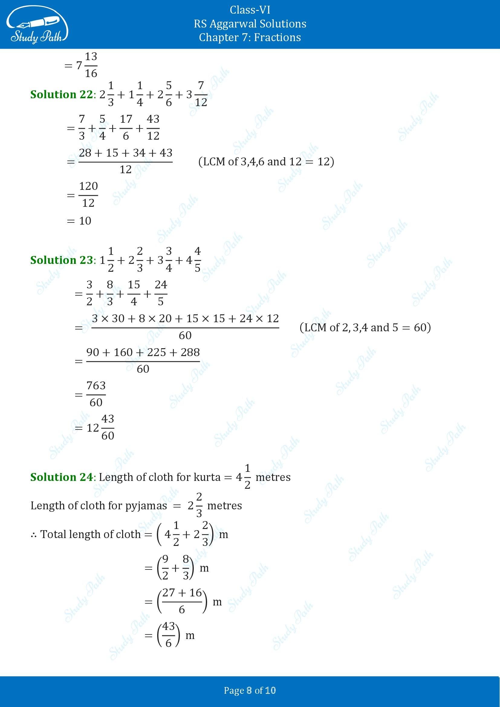 RS Aggarwal Solutions Class 6 Chapter 7 Fractions Exercise 7E 00008