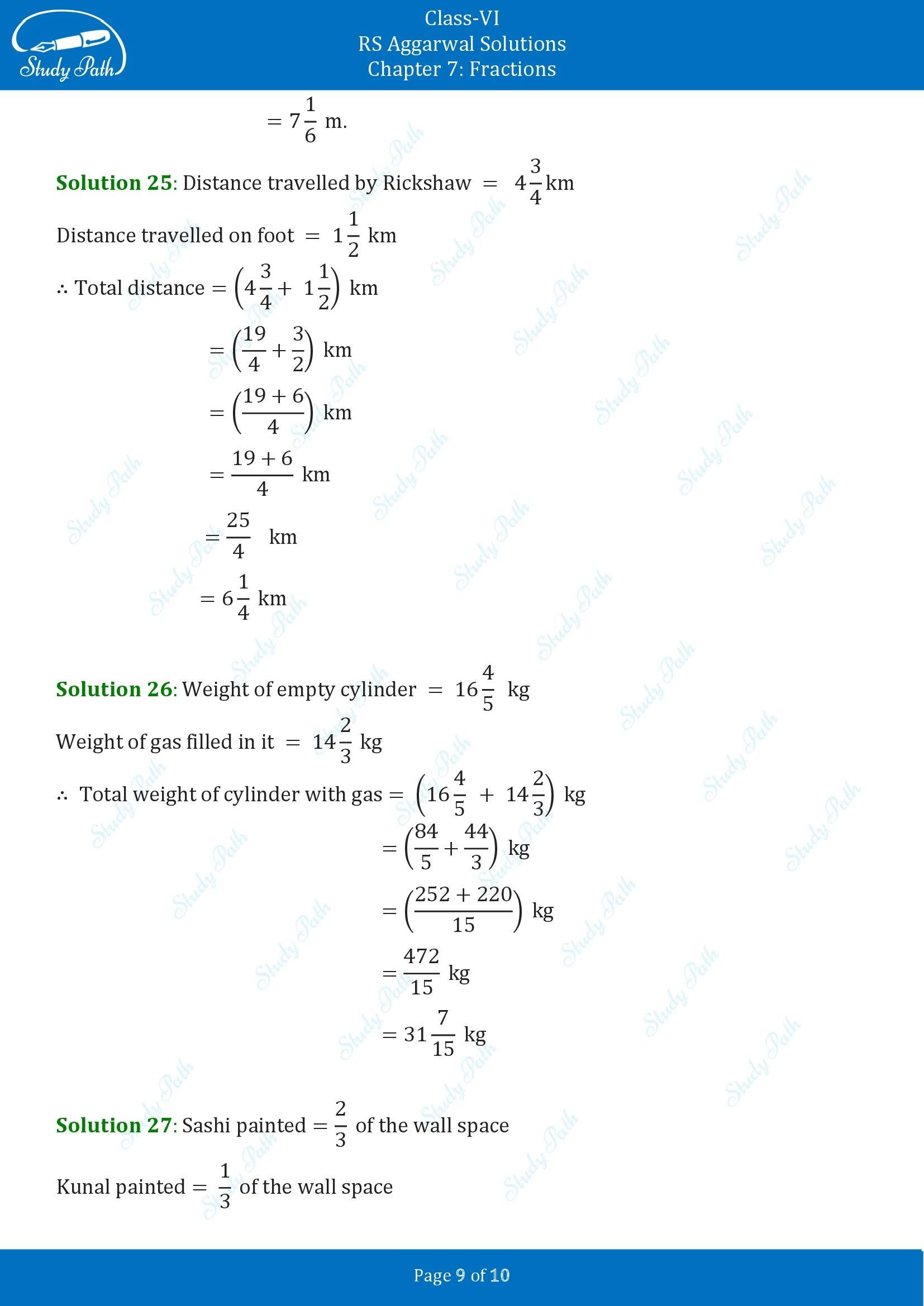 RS Aggarwal Solutions Class 6 Chapter 7 Fractions Exercise 7E 00009