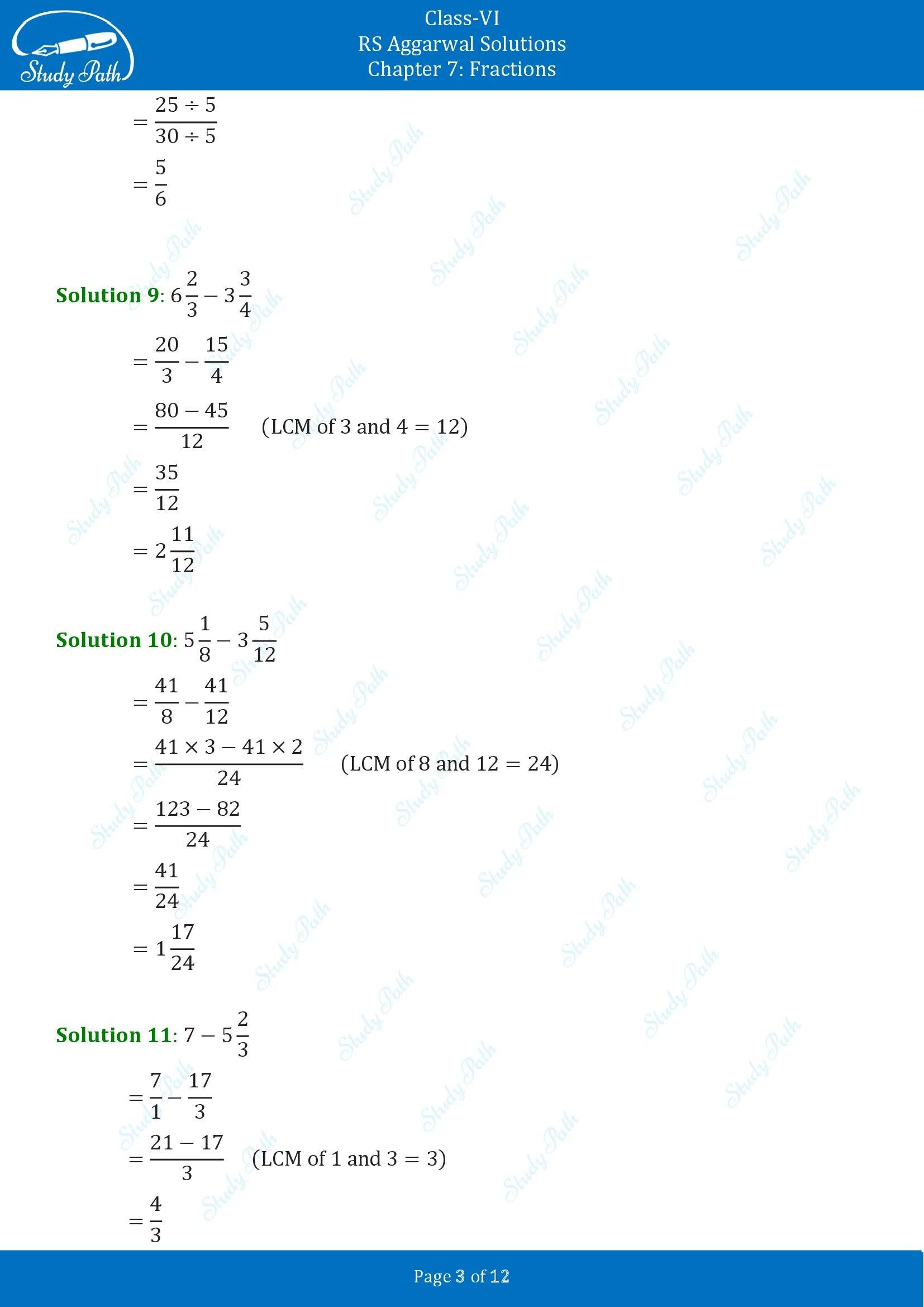 RS Aggarwal Solutions Class 6 Chapter 7 Fractions Exercise 7F 00003