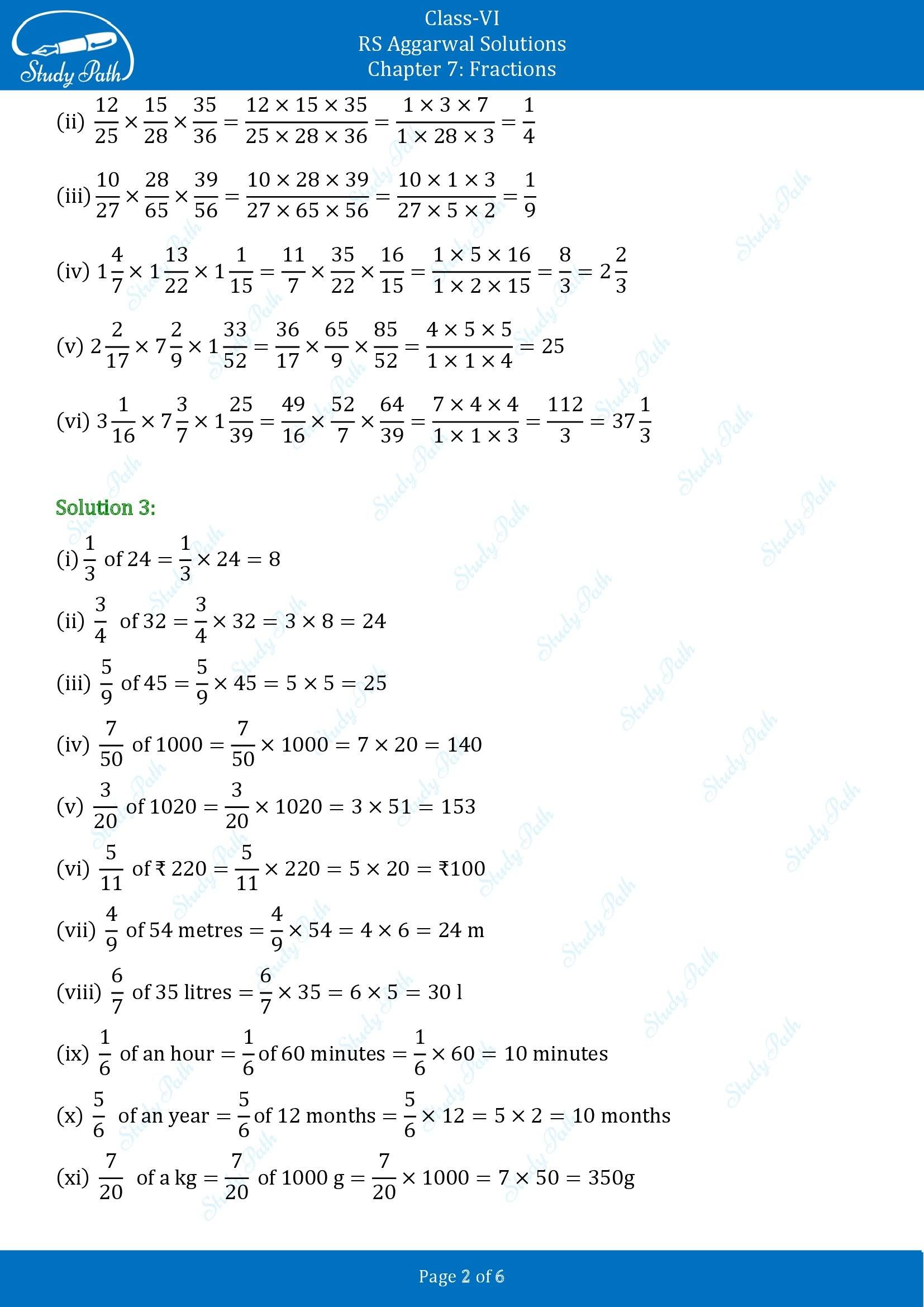 RS Aggarwal Solutions Class 6 Chapter 7 Fractions Exercise 7G 00002