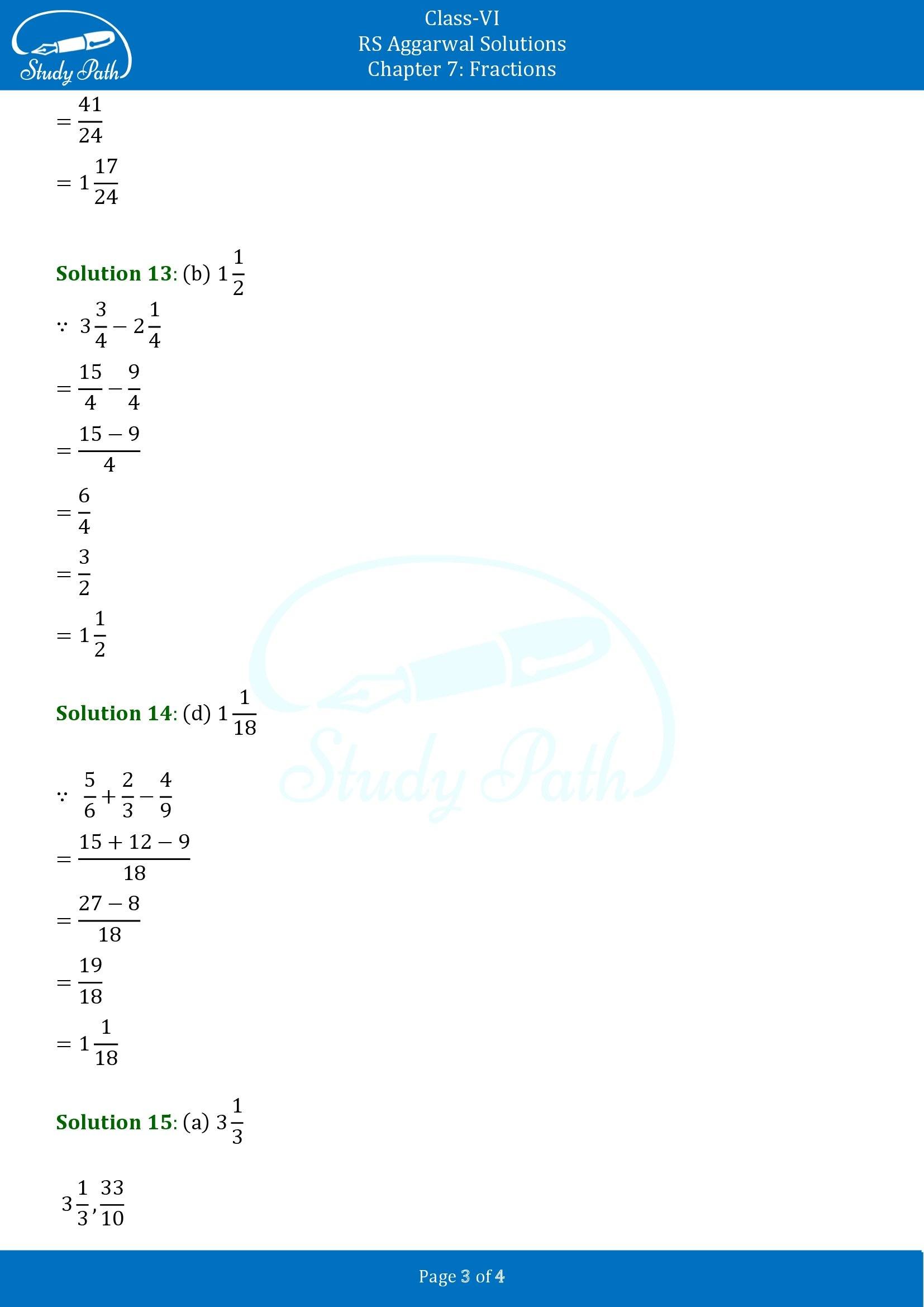 RS Aggarwal Solutions Class 6 Chapter 7 Fractions Exercise 7I MCQ 00003