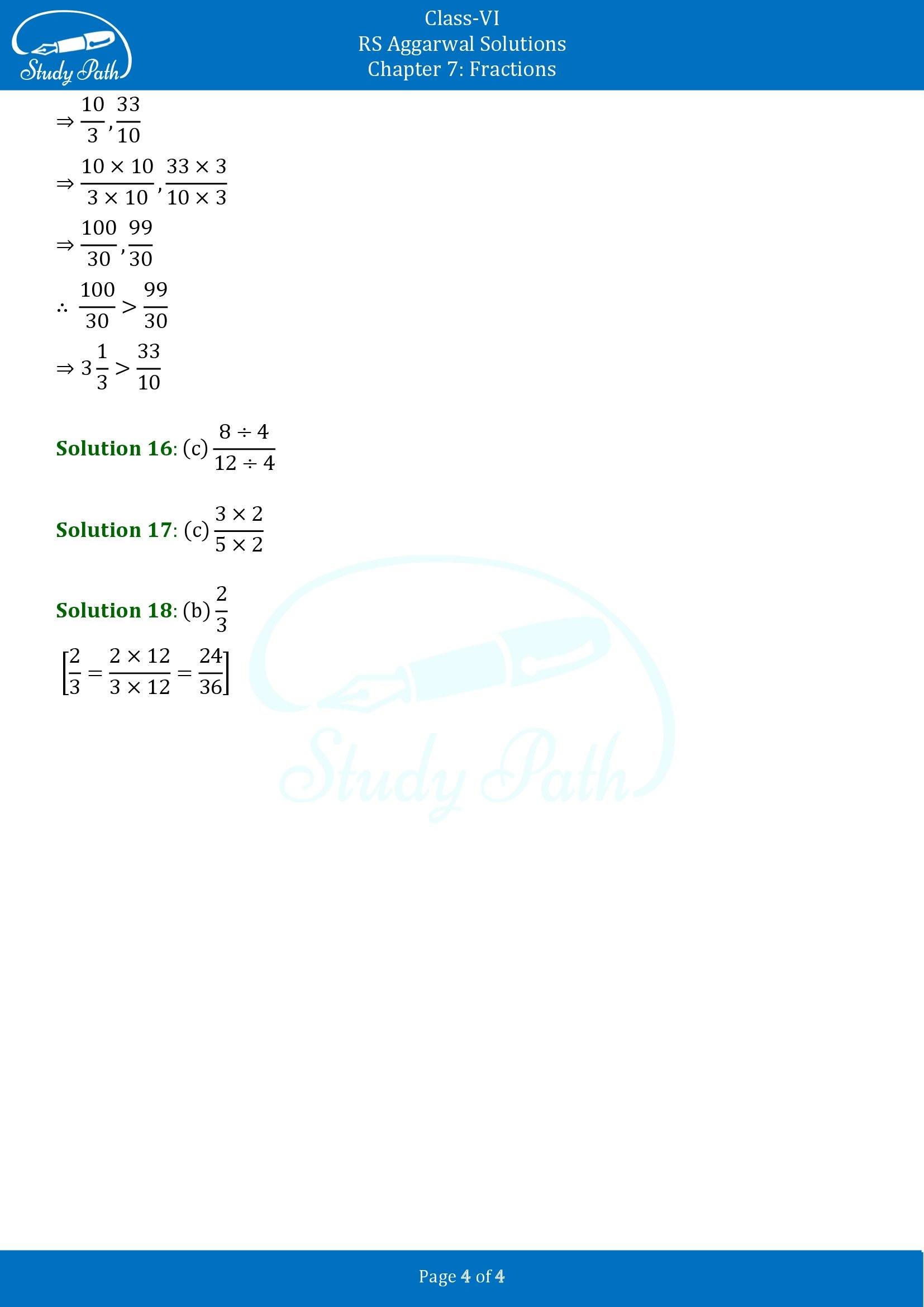 RS Aggarwal Solutions Class 6 Chapter 7 Fractions Exercise 7I MCQ 00004