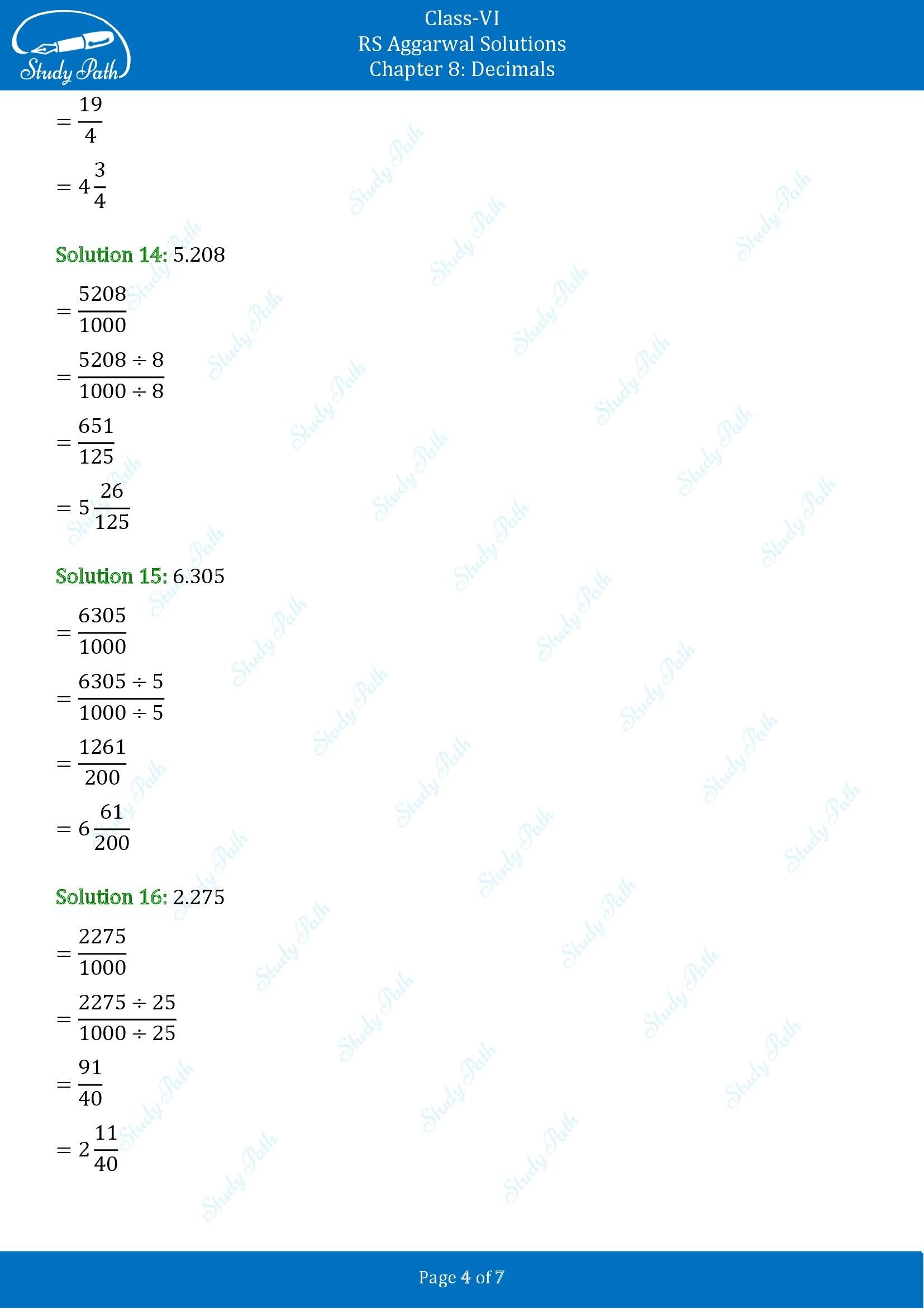 RS Aggarwal Solutions Class 6 Chapter 8 Decimals Exercise 8B 00004