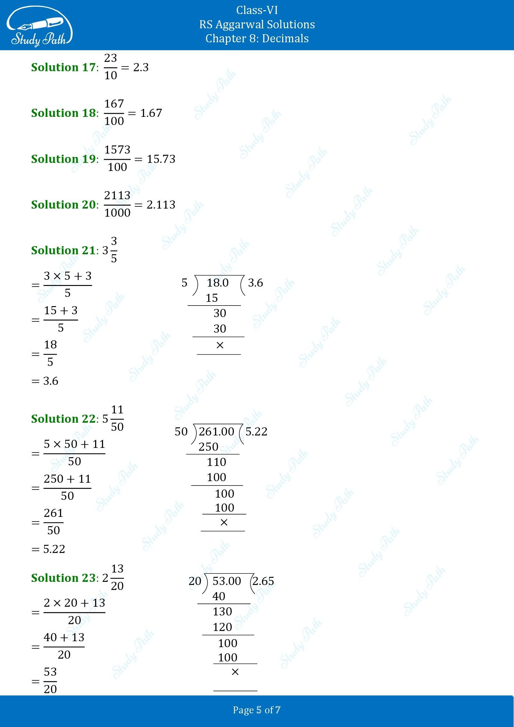 RS Aggarwal Solutions Class 6 Chapter 8 Decimals Exercise 8B 00005