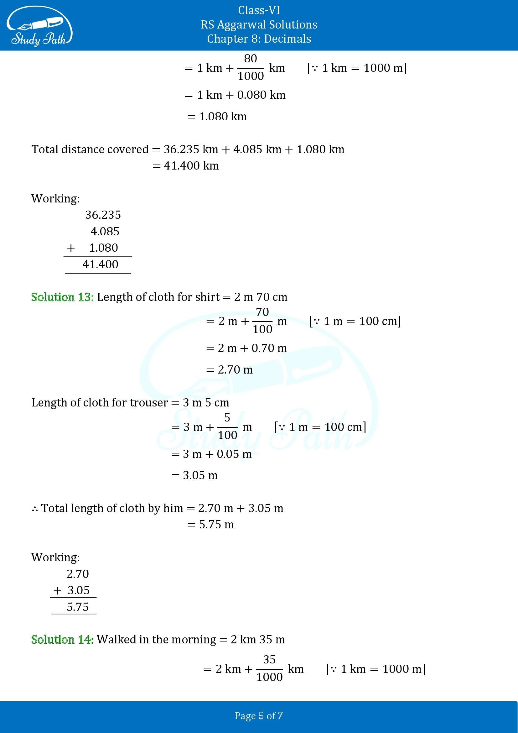 RS Aggarwal Solutions Class 6 Chapter 8 Decimals Exercise 8D 00005