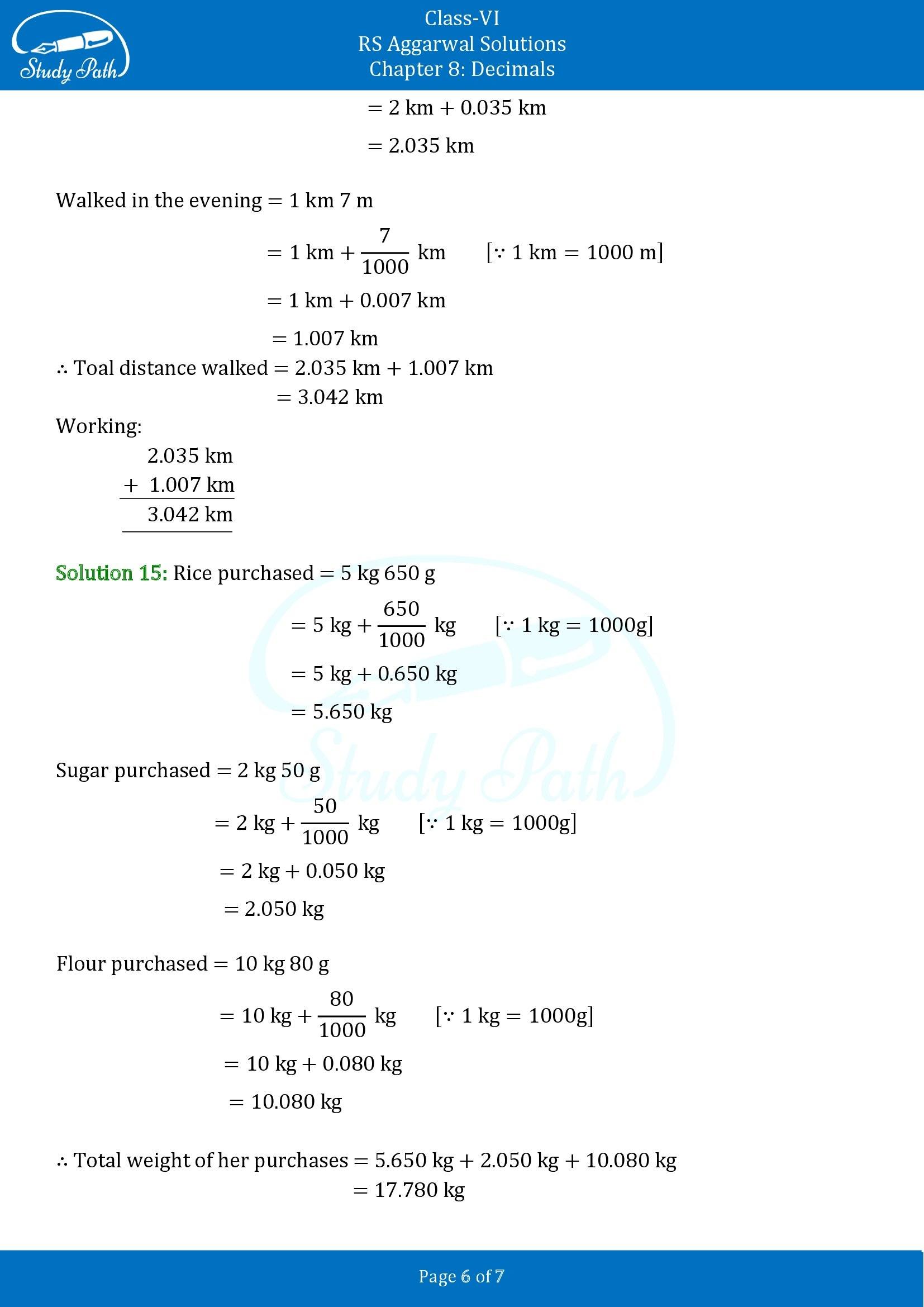 RS Aggarwal Solutions Class 6 Chapter 8 Decimals Exercise 8D 00006
