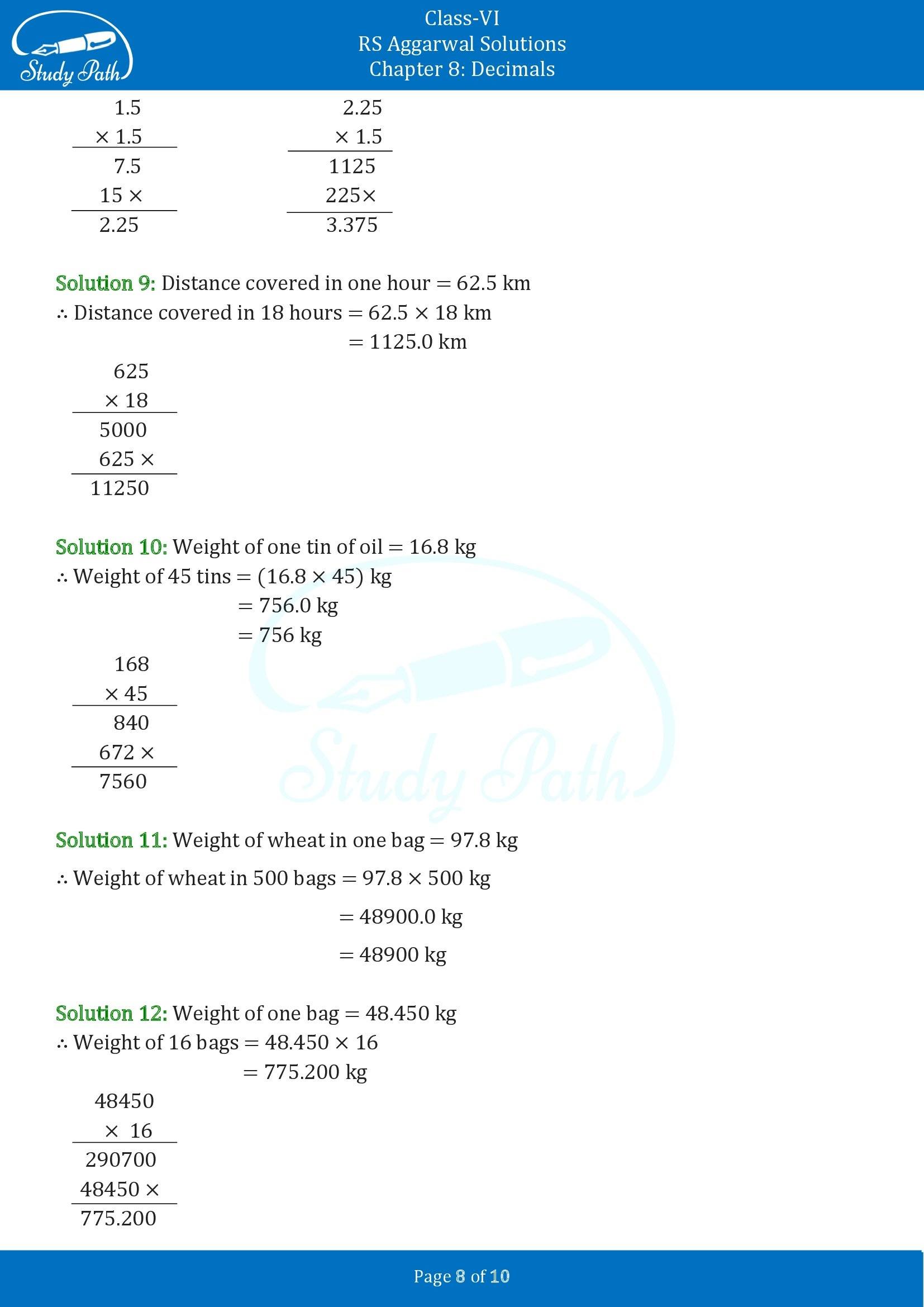 RS Aggarwal Solutions Class 6 Chapter 8 Decimals Exercise 8F 00008