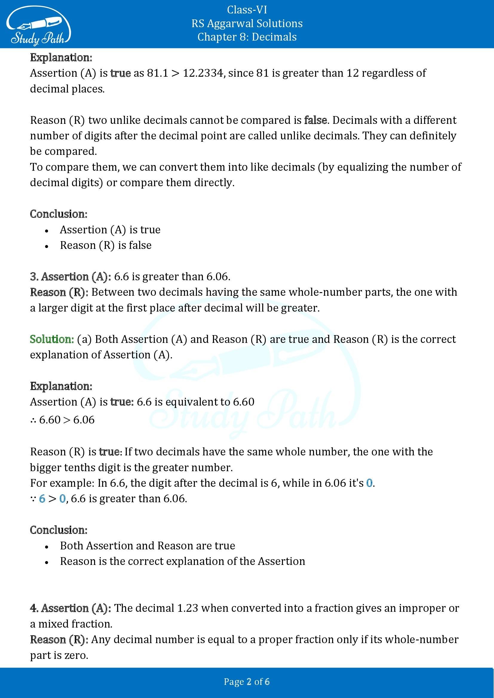 RS Aggarwal Solutions Class 6 Chapter 8 Decimals Exercise 8H 00002