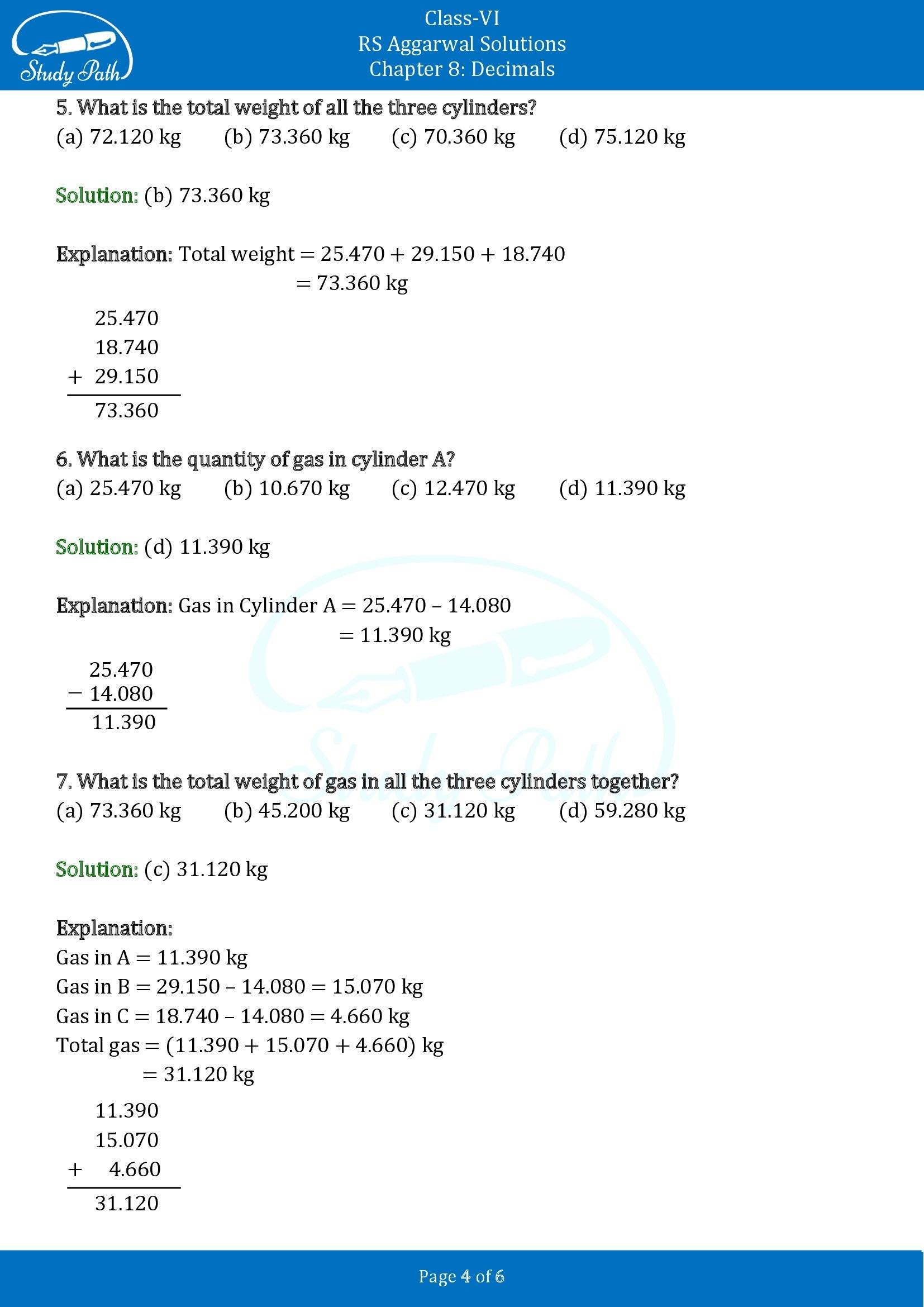 RS Aggarwal Solutions Class 6 Chapter 8 Decimals Exercise 8H 00004