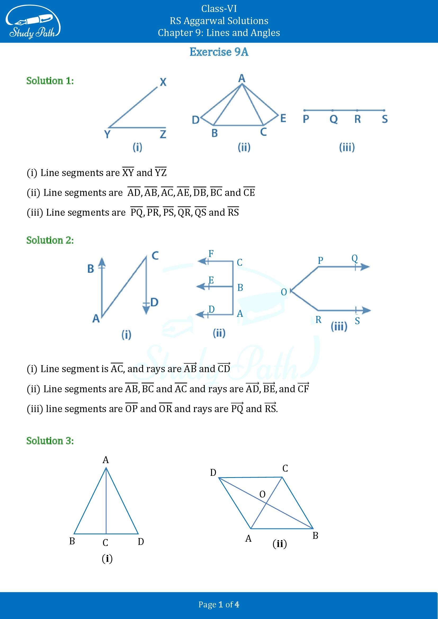 RS Aggarwal Solutions Class 6 Chapter 9 Lines and Angles Exercise 9A 00001