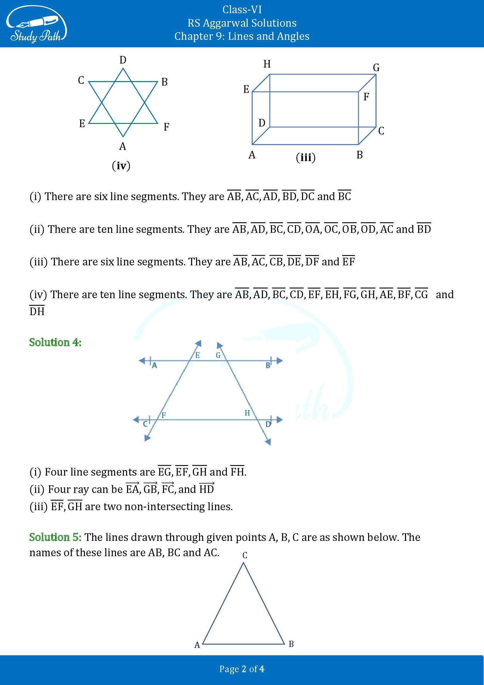 RS Aggarwal Solutions Class 6 Chapter 9 Lines and Angles Exercise 9A 00002