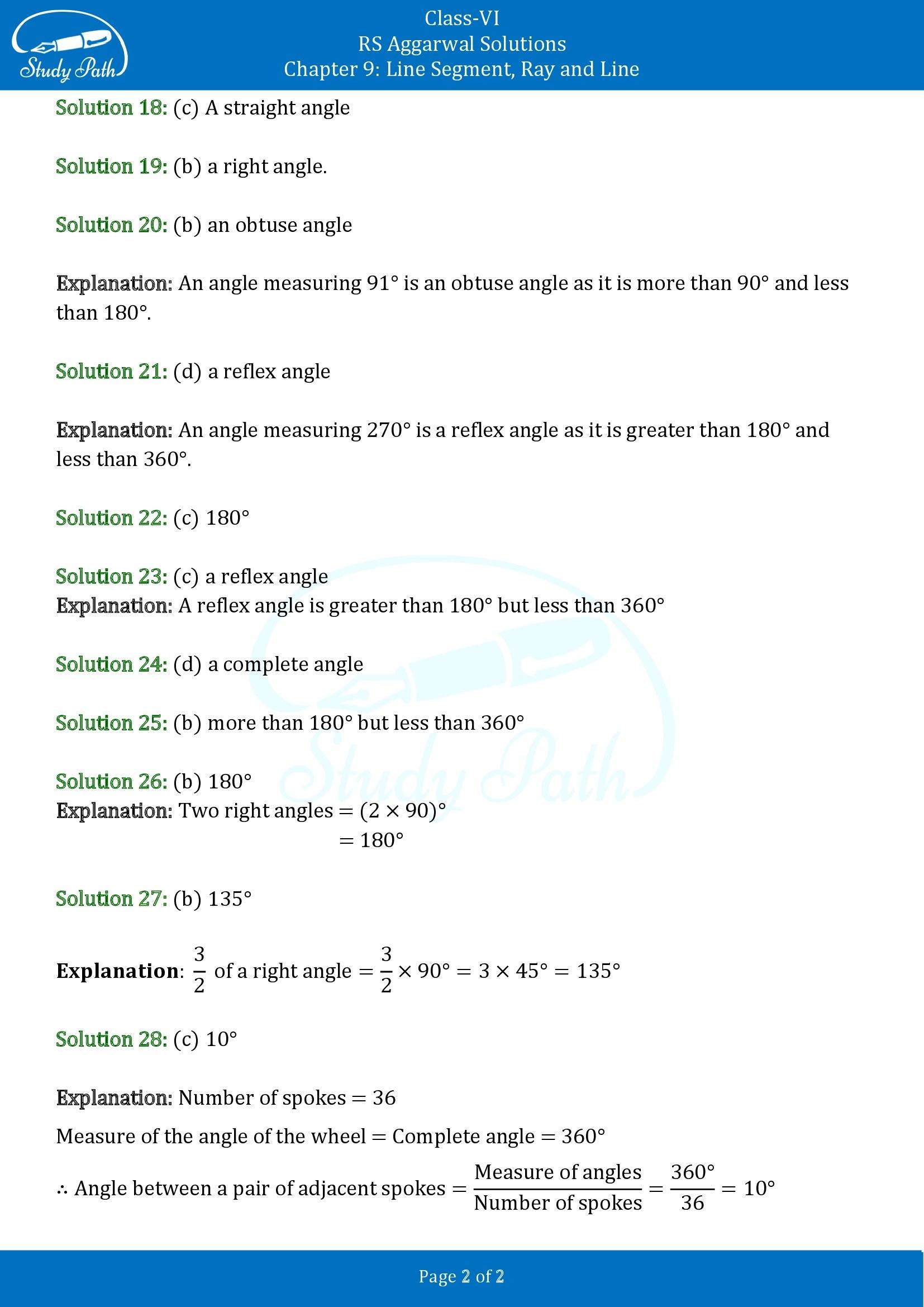 RS Aggarwal Solutions Class 6 Chapter 9 Lines and Angles Exercise 9C MCQs 00002