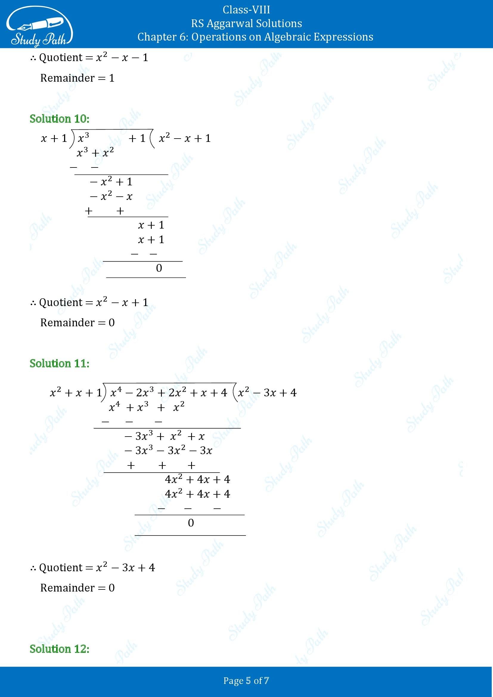 RS Aggarwal Solutions Class 8 Chapter 6 Operations on Algebraic Expressions Exercise 6C 00005