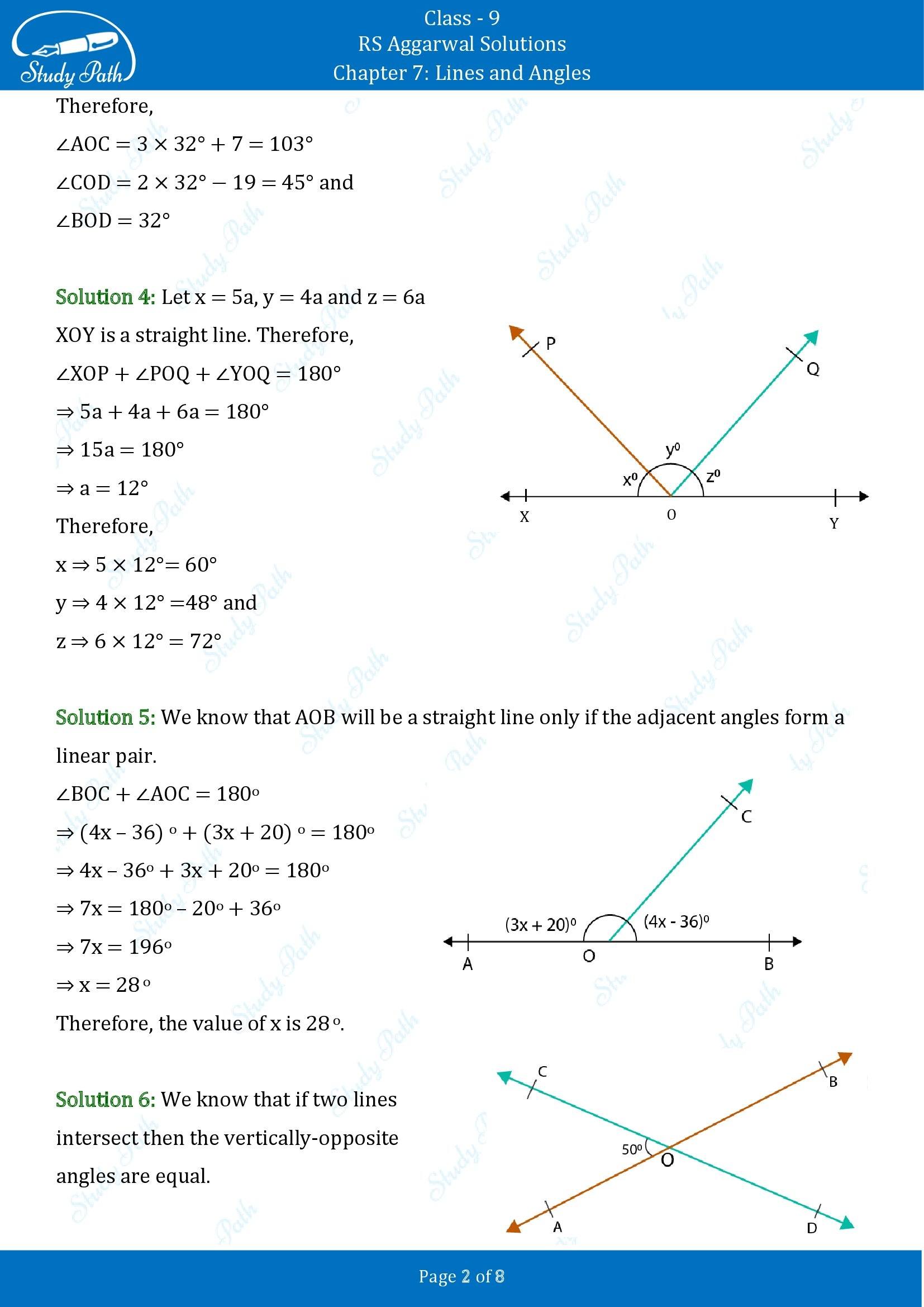 RS Aggarwal Solutions Class 9 Chapter 7 Lines and Angles Exercise 7B 00002
