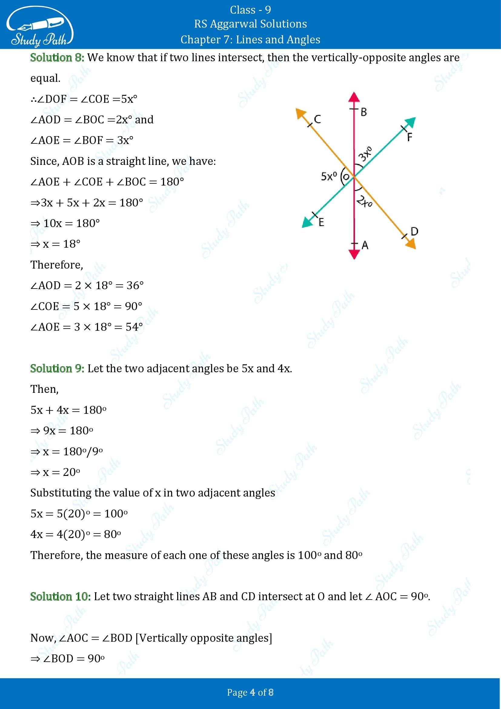 RS Aggarwal Solutions Class 9 Chapter 7 Lines and Angles Exercise 7B 00004