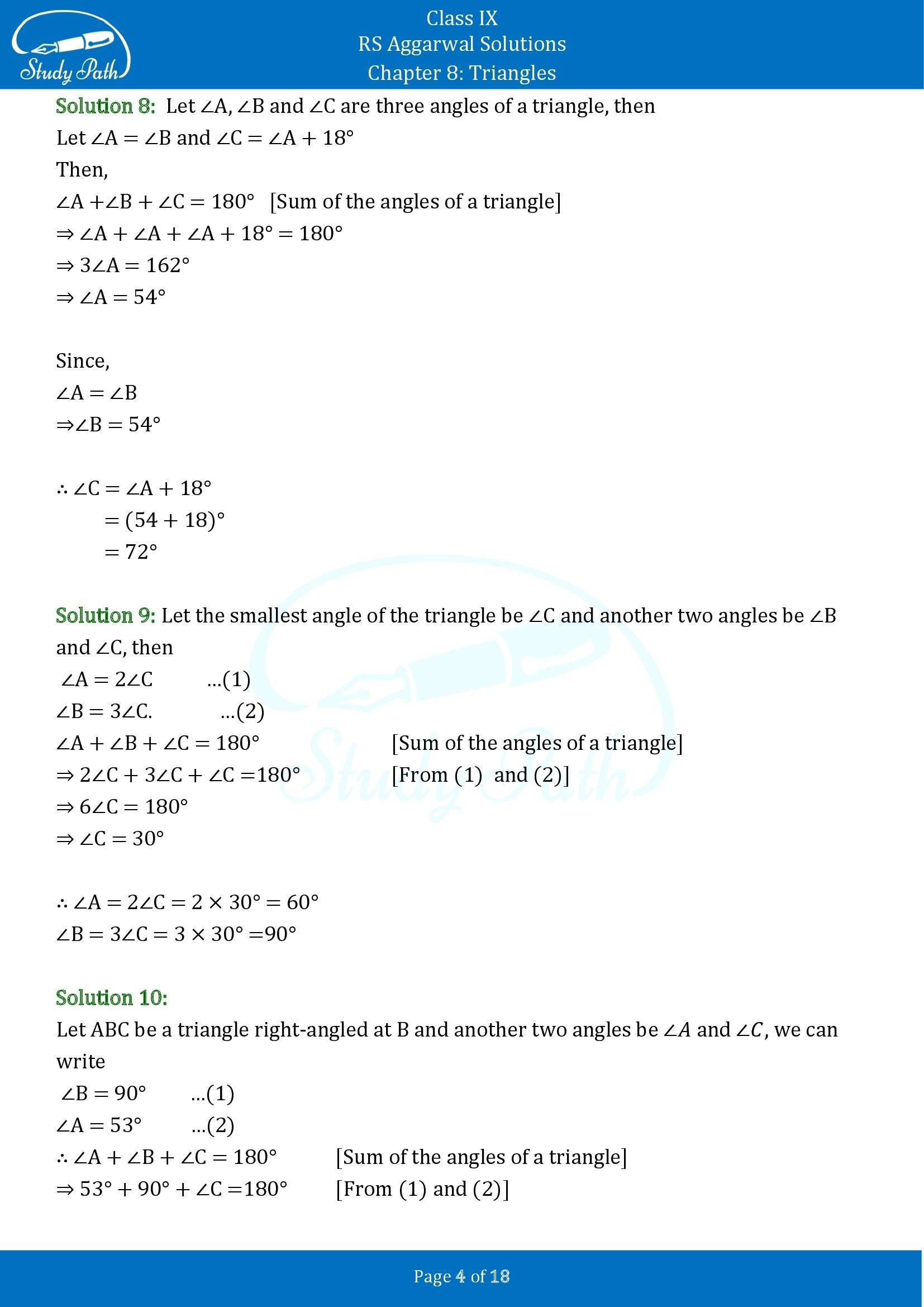 RS Aggarwal Solutions Class 9 Chapter 8 Triangles Exercise 8 00004