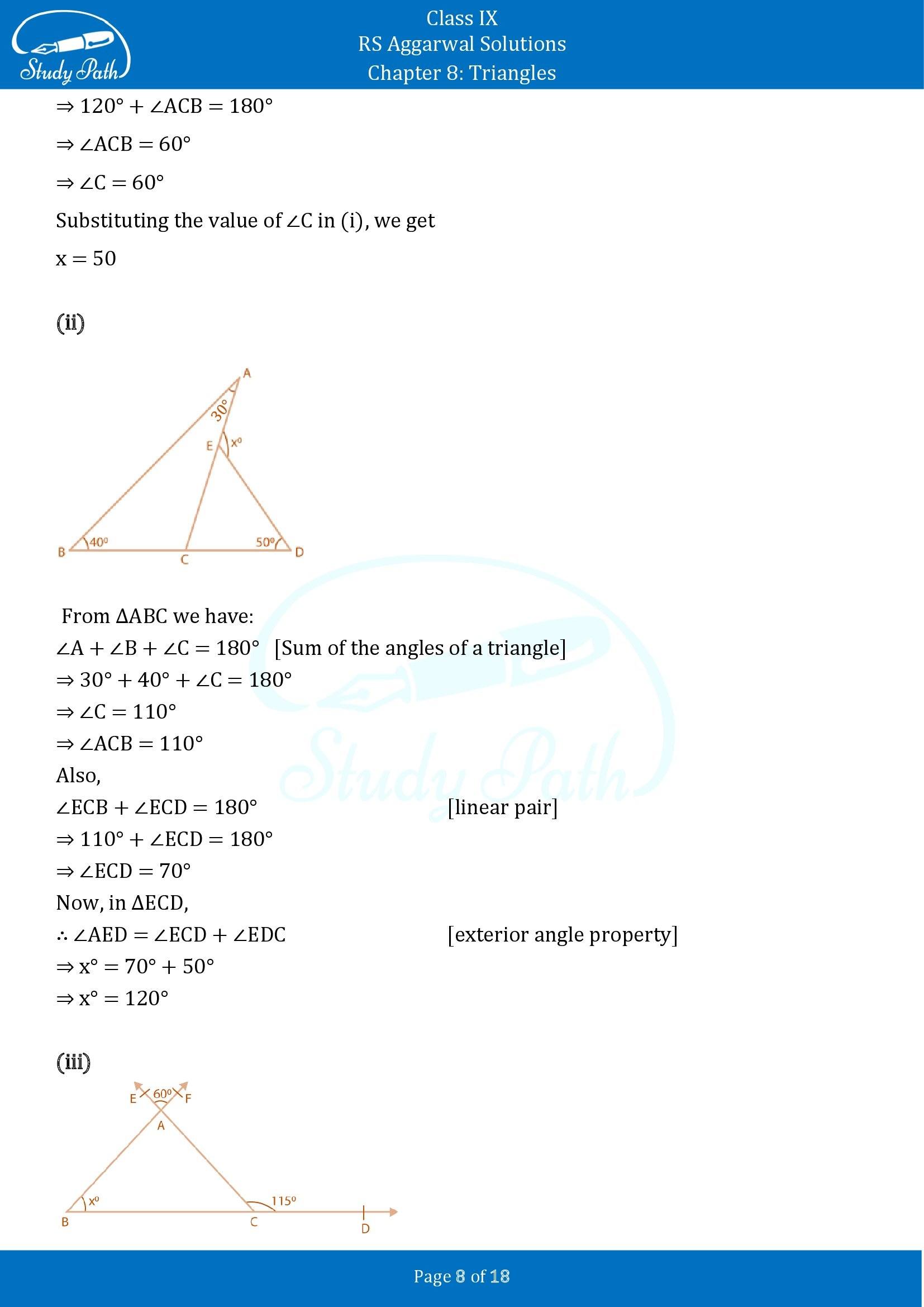 RS Aggarwal Solutions Class 9 Chapter 8 Triangles Exercise 8 00008