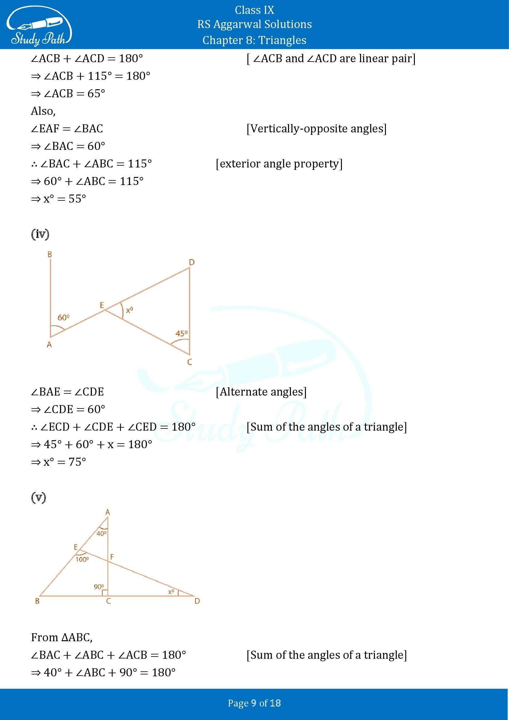 RS Aggarwal Solutions Class 9 Chapter 8 Triangles Exercise 8 00009