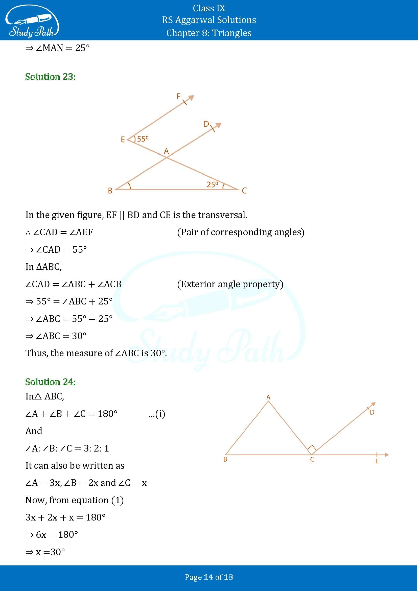 RS Aggarwal Solutions Class 9 Chapter 8 Triangles Exercise 8 00014