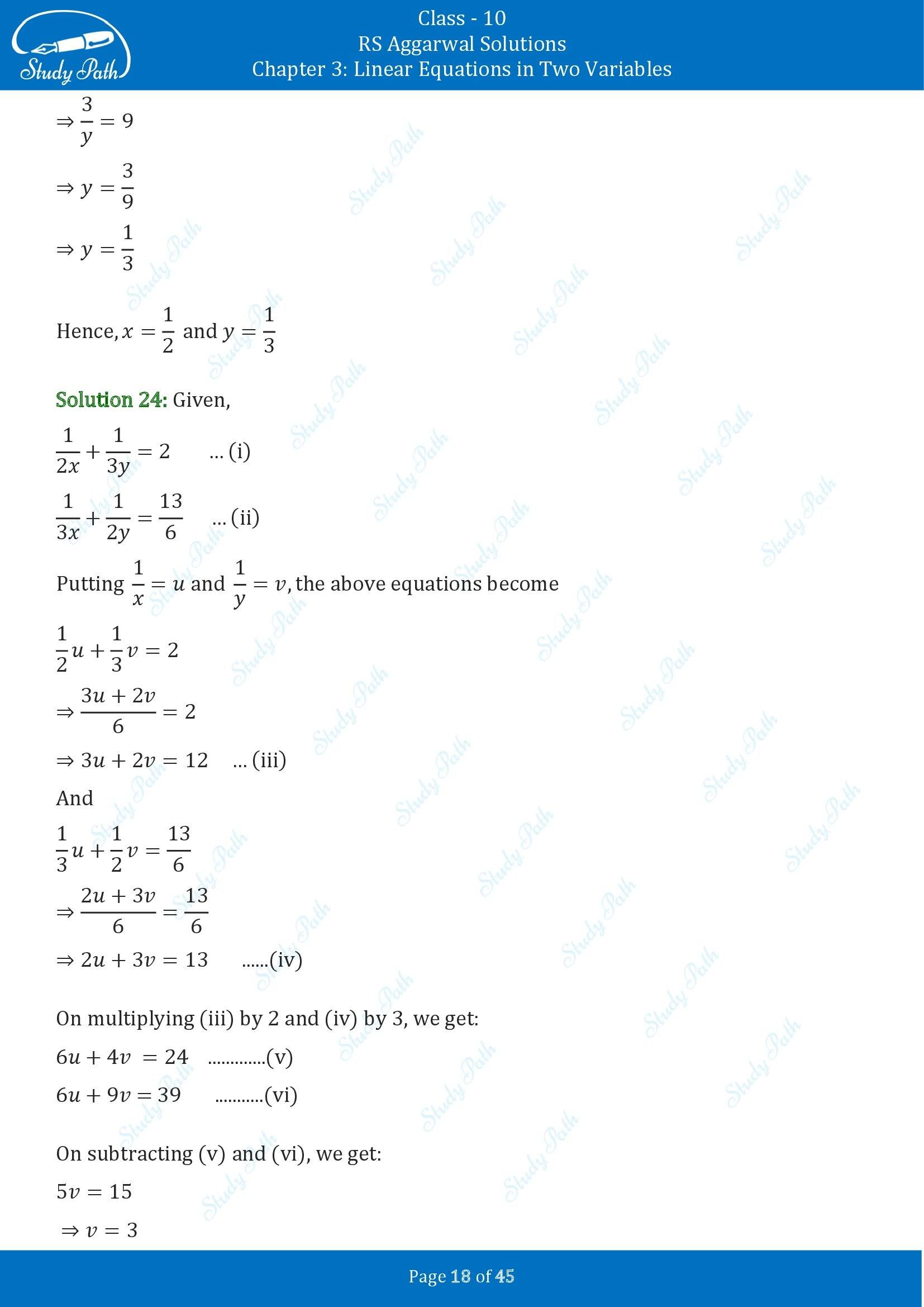 RS Aggarwal Solutions for Class 10 Chapter 3 Linear Equations in Two Variables Exercise 3B 00018