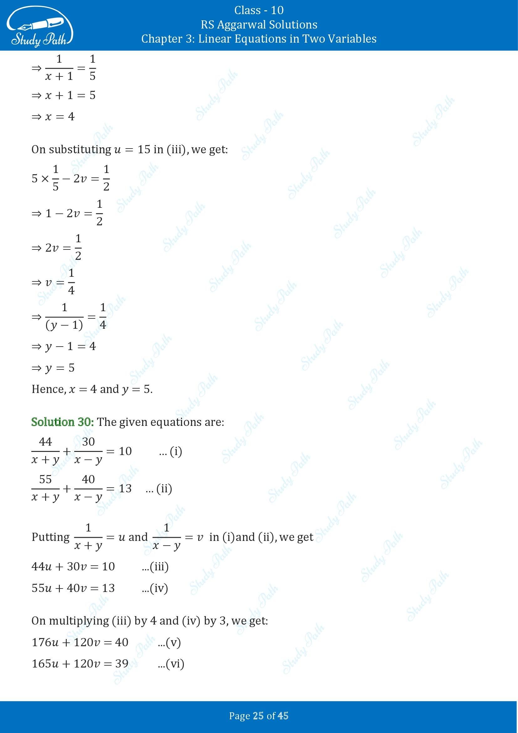 RS Aggarwal Solutions for Class 10 Chapter 3 Linear Equations in Two Variables Exercise 3B 00025
