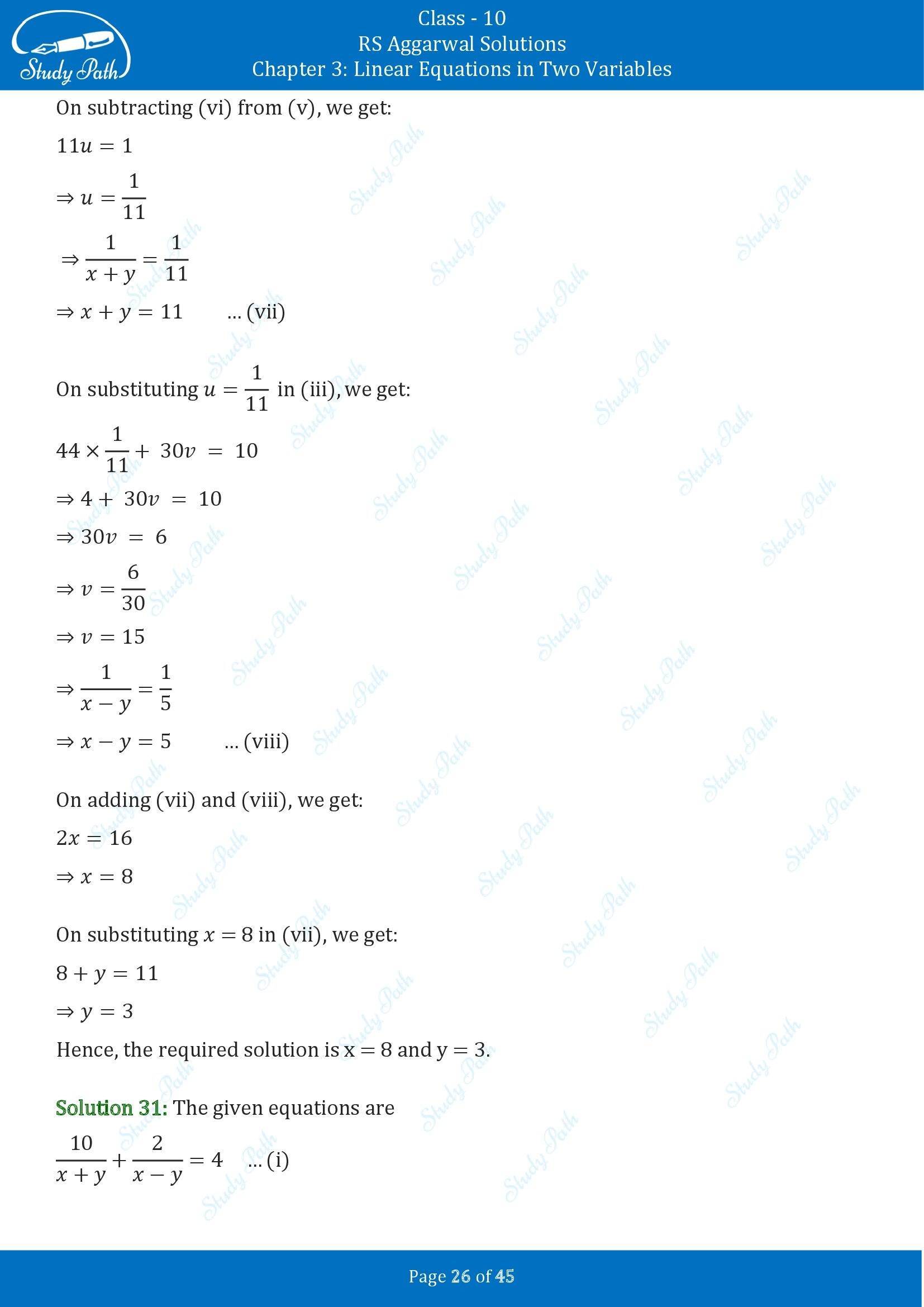RS Aggarwal Solutions for Class 10 Chapter 3 Linear Equations in Two Variables Exercise 3B 00026