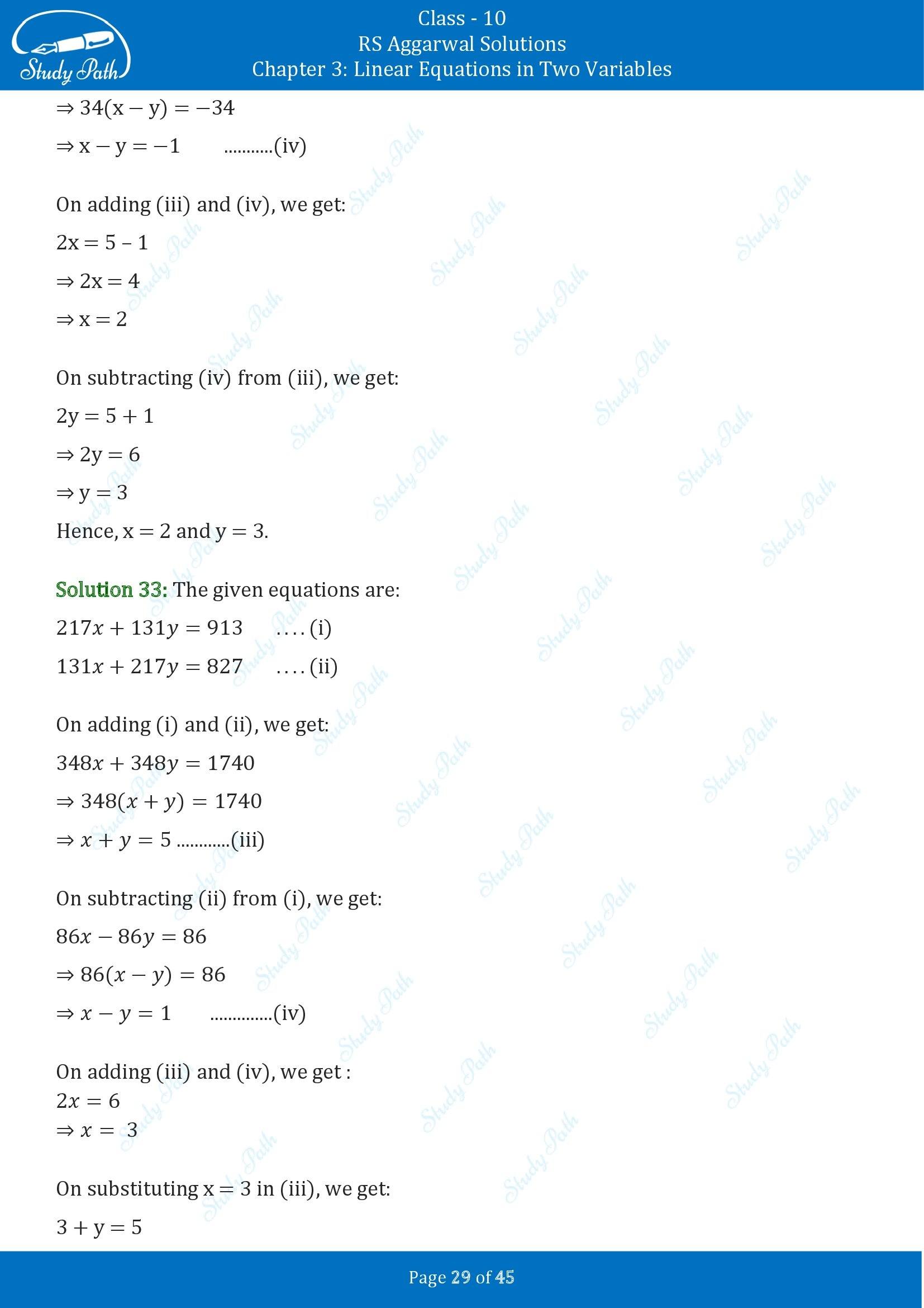 RS Aggarwal Solutions for Class 10 Chapter 3 Linear Equations in Two Variables Exercise 3B 00029