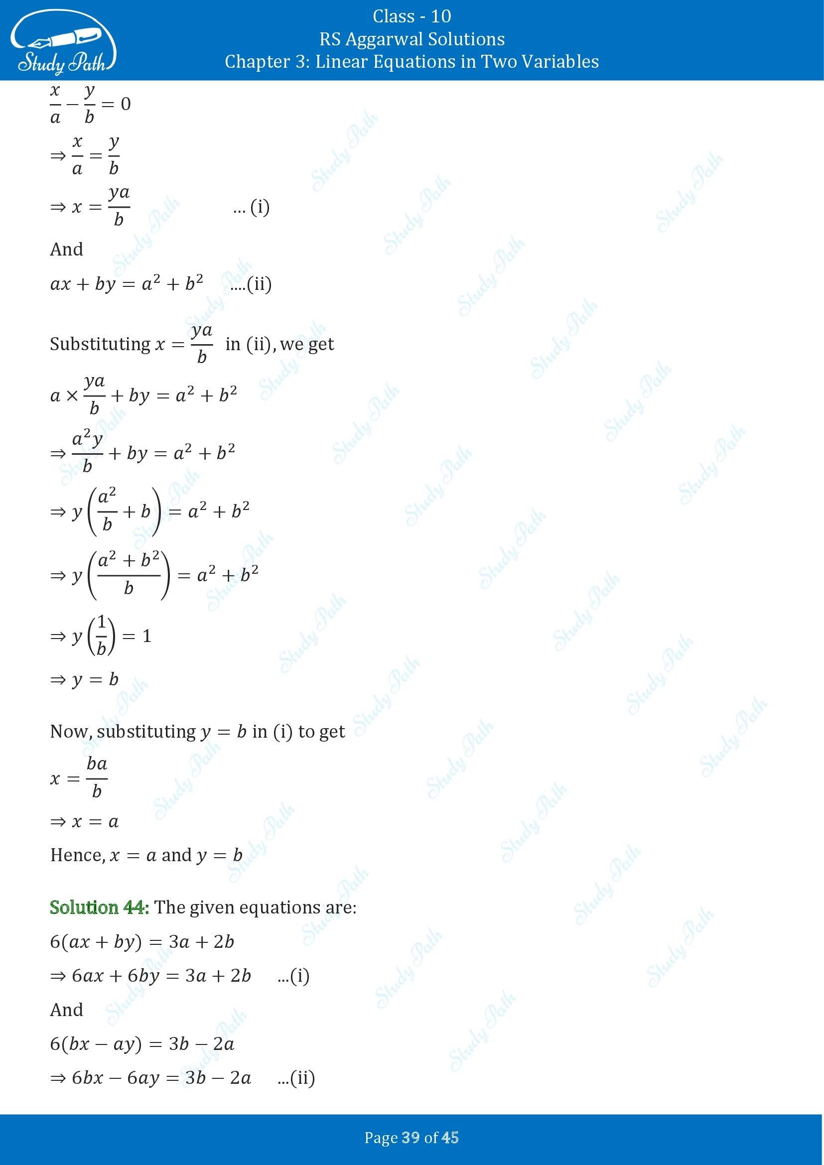 RS Aggarwal Solutions for Class 10 Chapter 3 Linear Equations in Two Variables Exercise 3B 00039