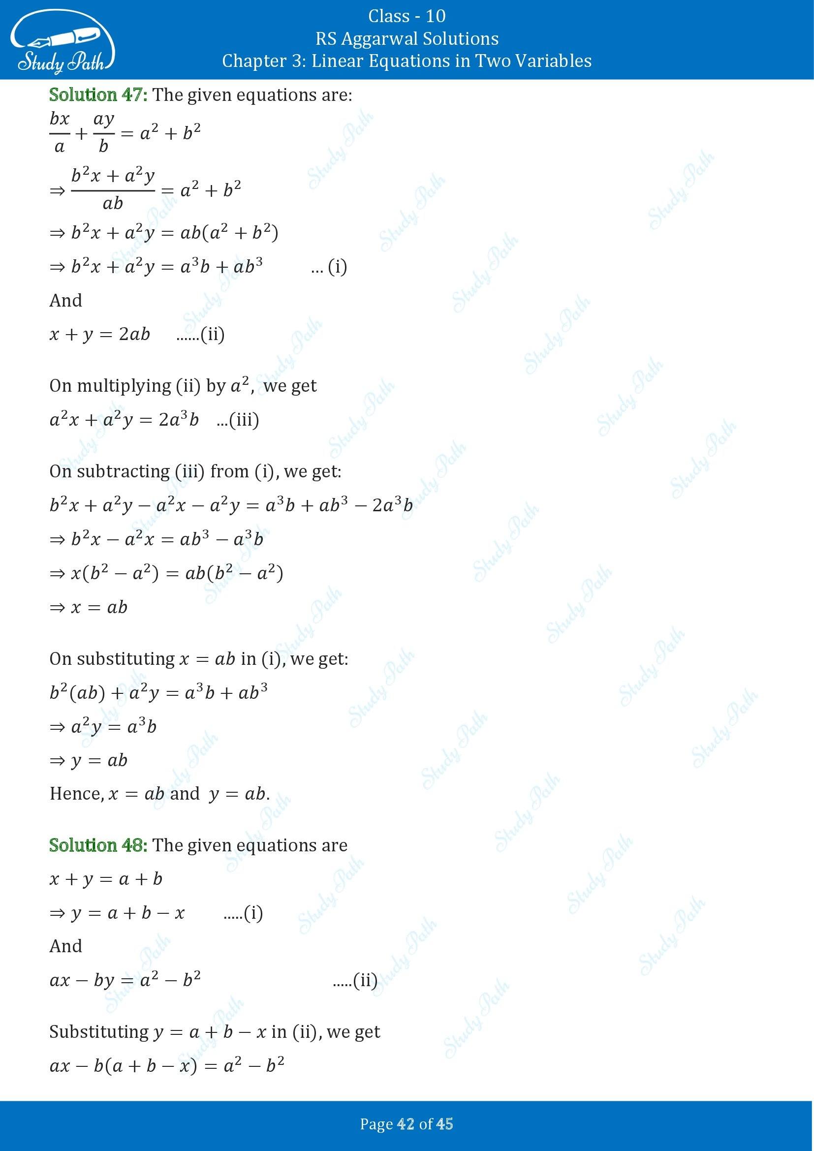 RS Aggarwal Solutions for Class 10 Chapter 3 Linear Equations in Two Variables Exercise 3B 00042