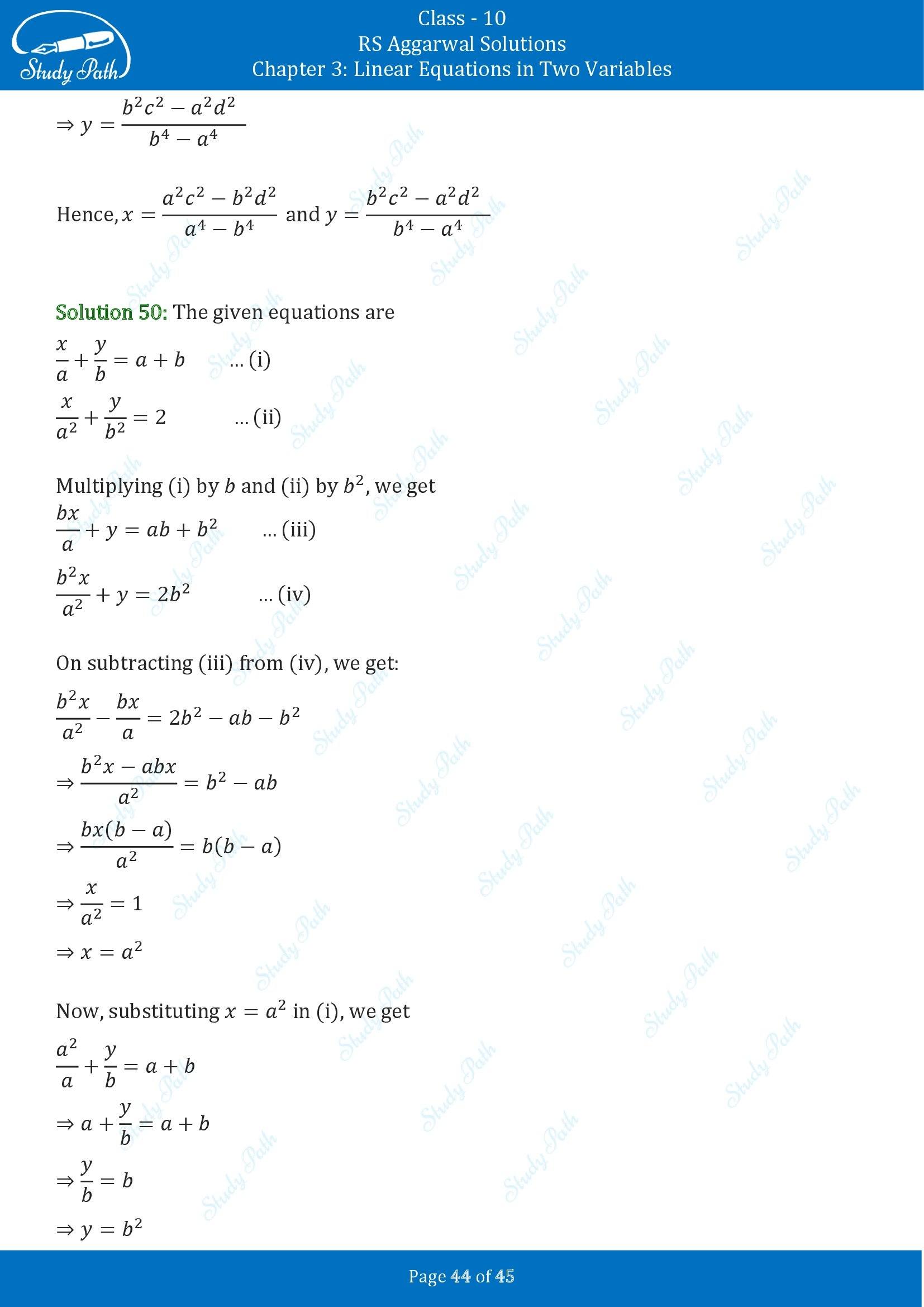 RS Aggarwal Solutions for Class 10 Chapter 3 Linear Equations in Two Variables Exercise 3B 00044