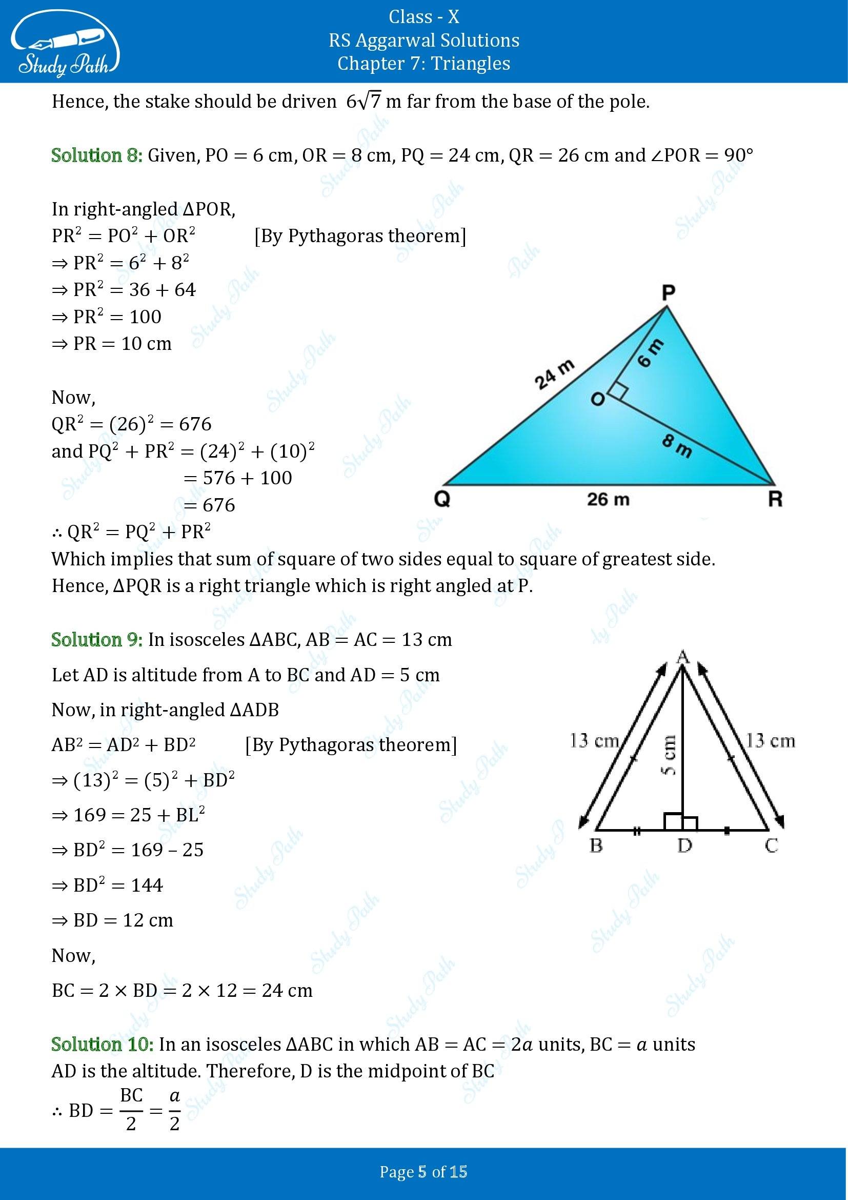 RS Aggarwal Solutions for Class 10 Chapter 7 Triangles Exercise 7D 00005