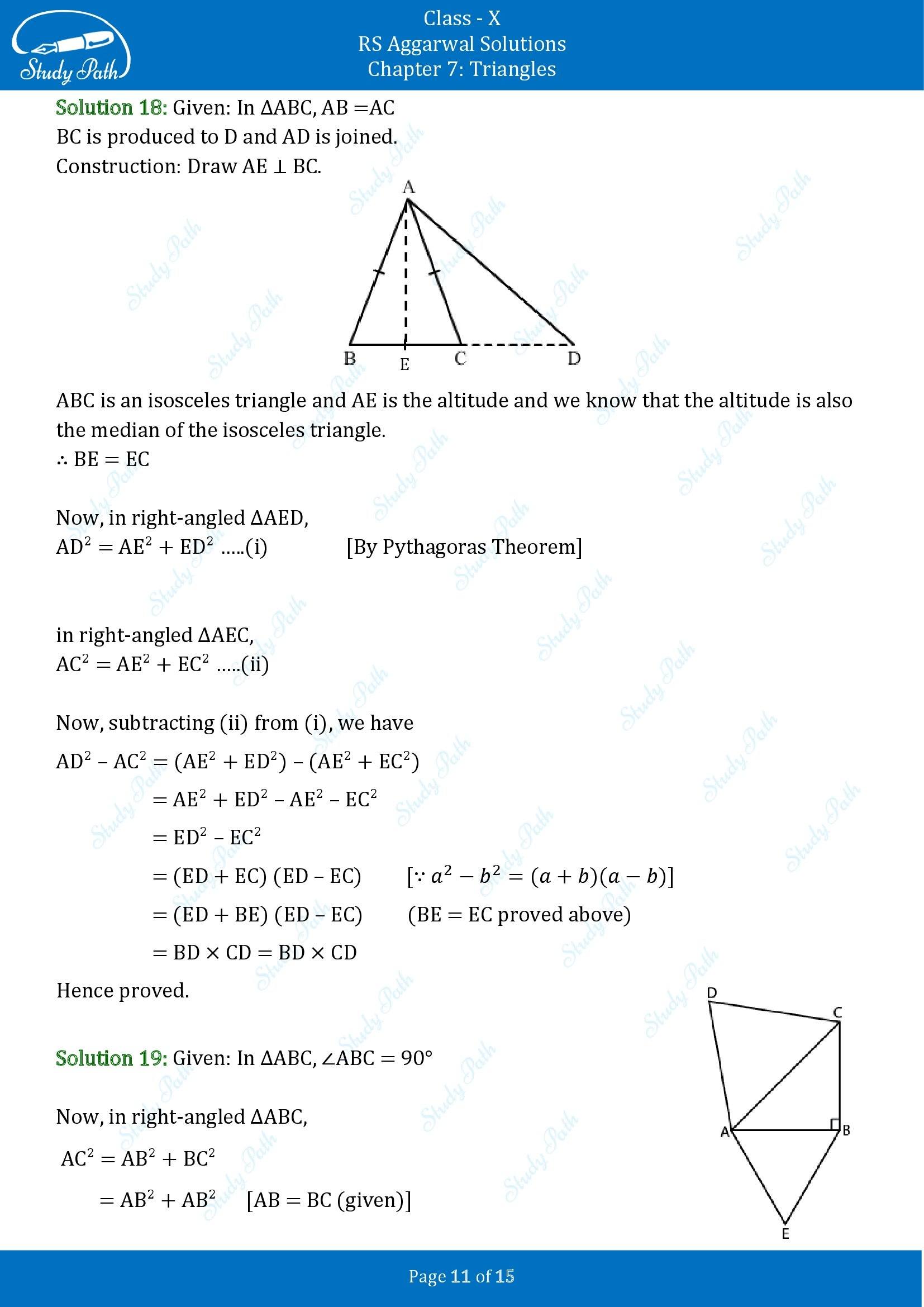 RS Aggarwal Solutions for Class 10 Chapter 7 Triangles Exercise 7D 00011