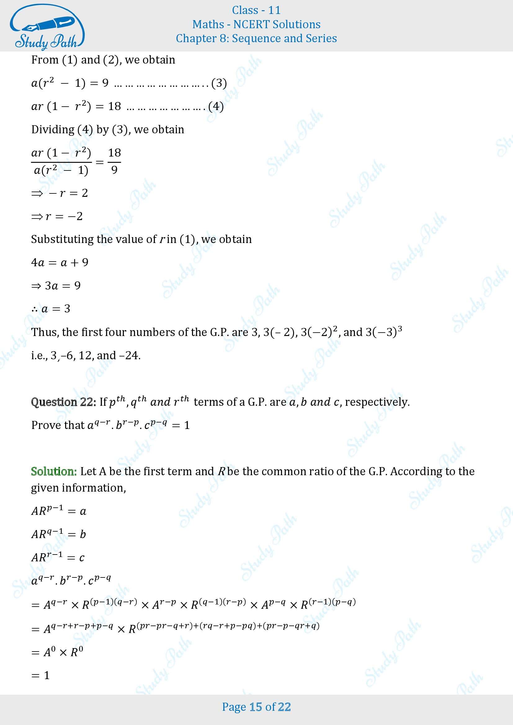 NCERT Solutions for Class 11 Maths Chapter 8 Sequences and Series Exercise 8.2 00015