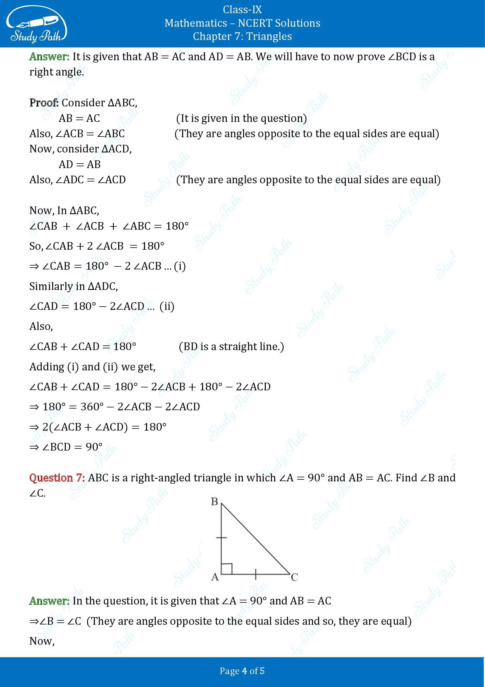 NCERT Solutions for Class 9 Maths Chapter 7 Triangles Exercise 7.2 00004