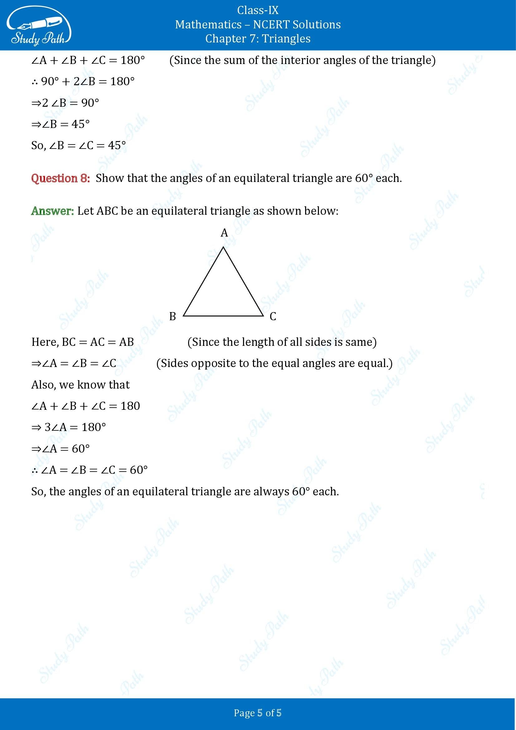 NCERT Solutions for Class 9 Maths Chapter 7 Triangles Exercise 7.2 00005
