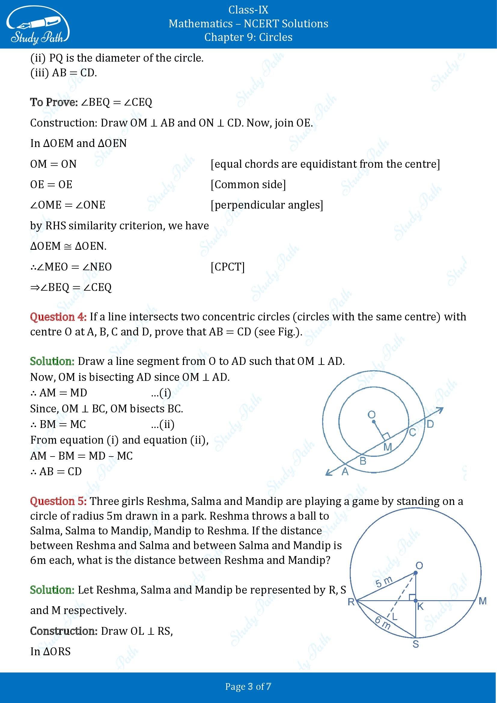 NCERT Solutions for Class 9 Maths Chapter 9 Circles Exercise 9.2 00003